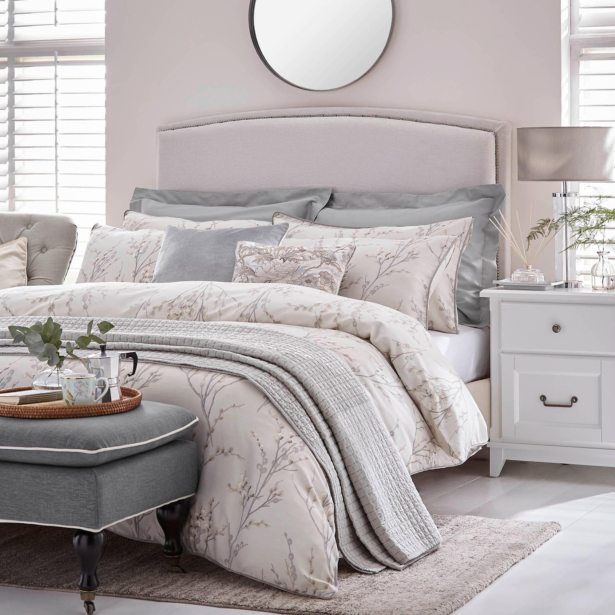 Laura Ashley Bettwäsche Pussy Willow Baumwoll-Satin Dove Grey