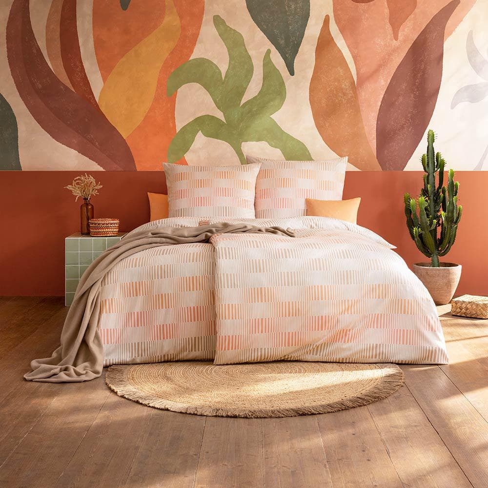 Bettwäsche ESTELLA Damian Apricot Mako-Interlock-Jersey