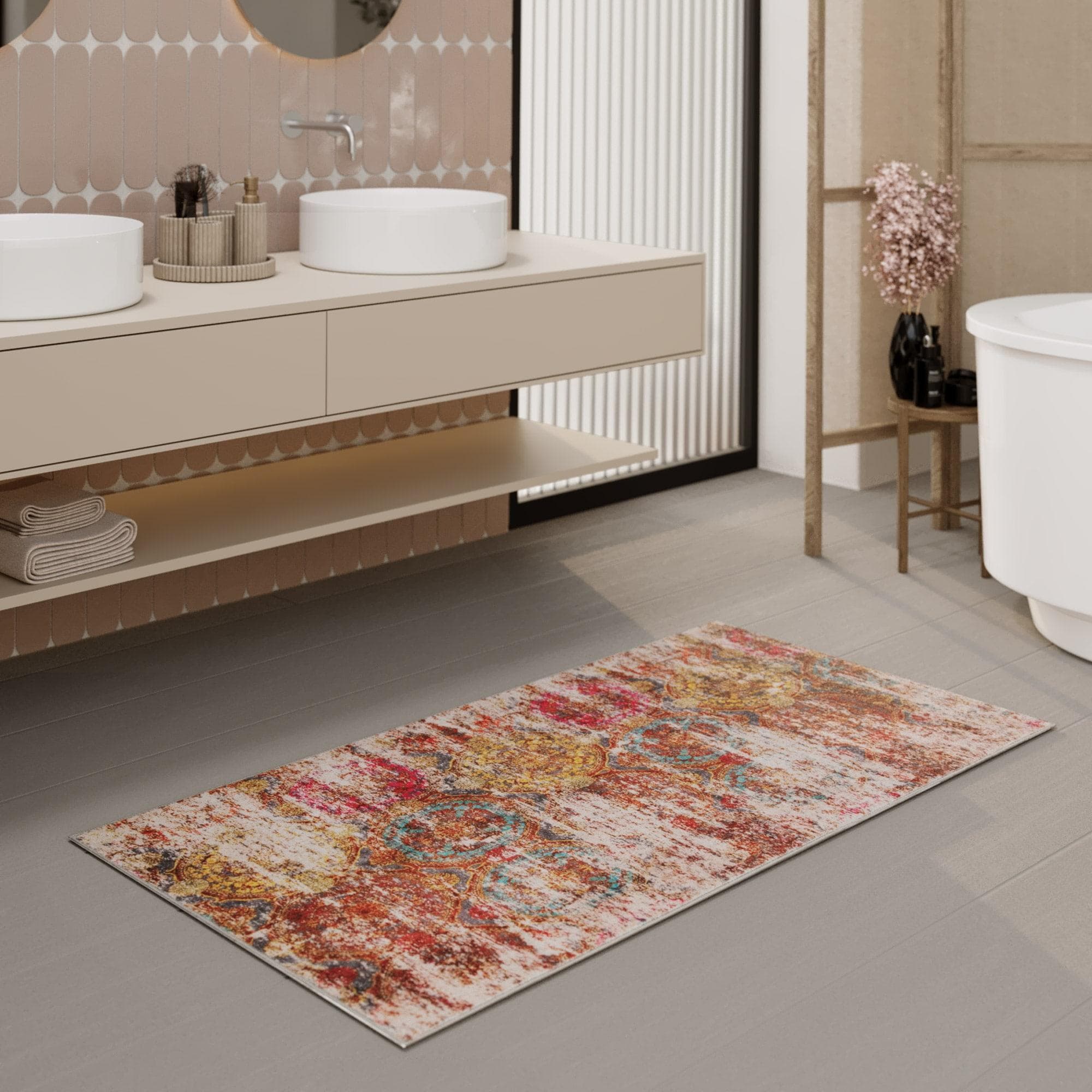 WECON HOME Badmatte Beach Front Bunt Vintage Polyester