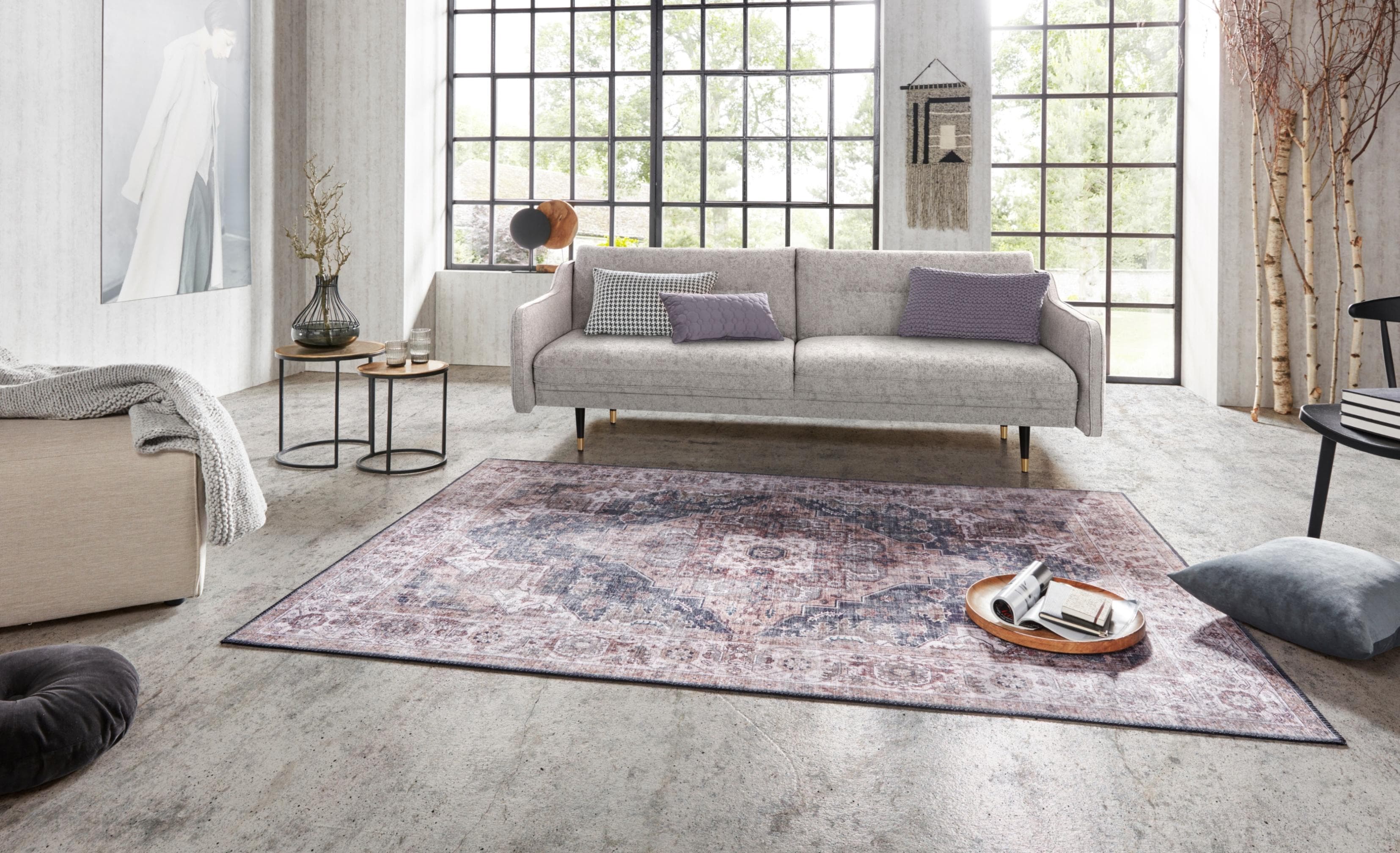 Hanse Home Teppich Sylla Grau Vintage Design
