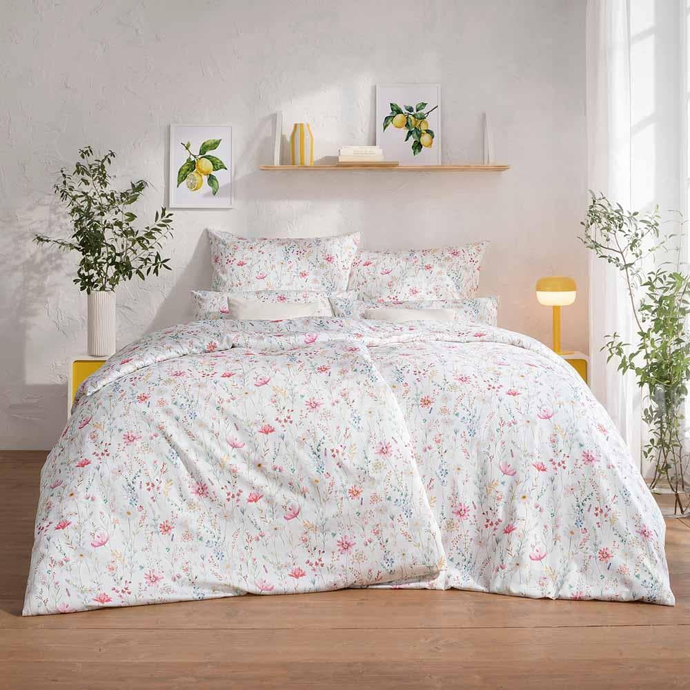 ESTELLA Bettwäsche Celeste Mako-Satin Pink 3-teilig
