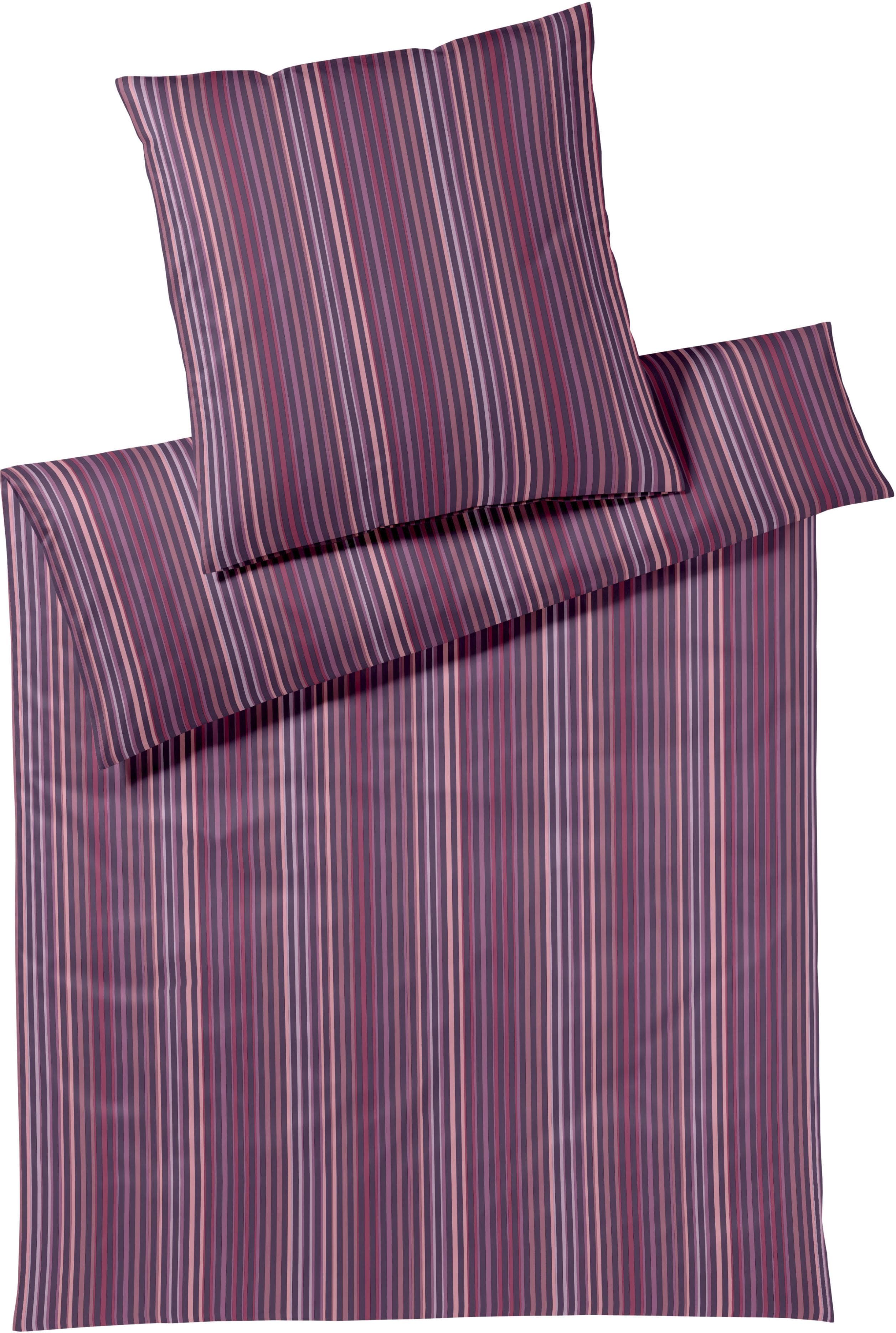 ELEGANTE Track Bettwäsche Garnitur Wein-Rot Mako-Jersey