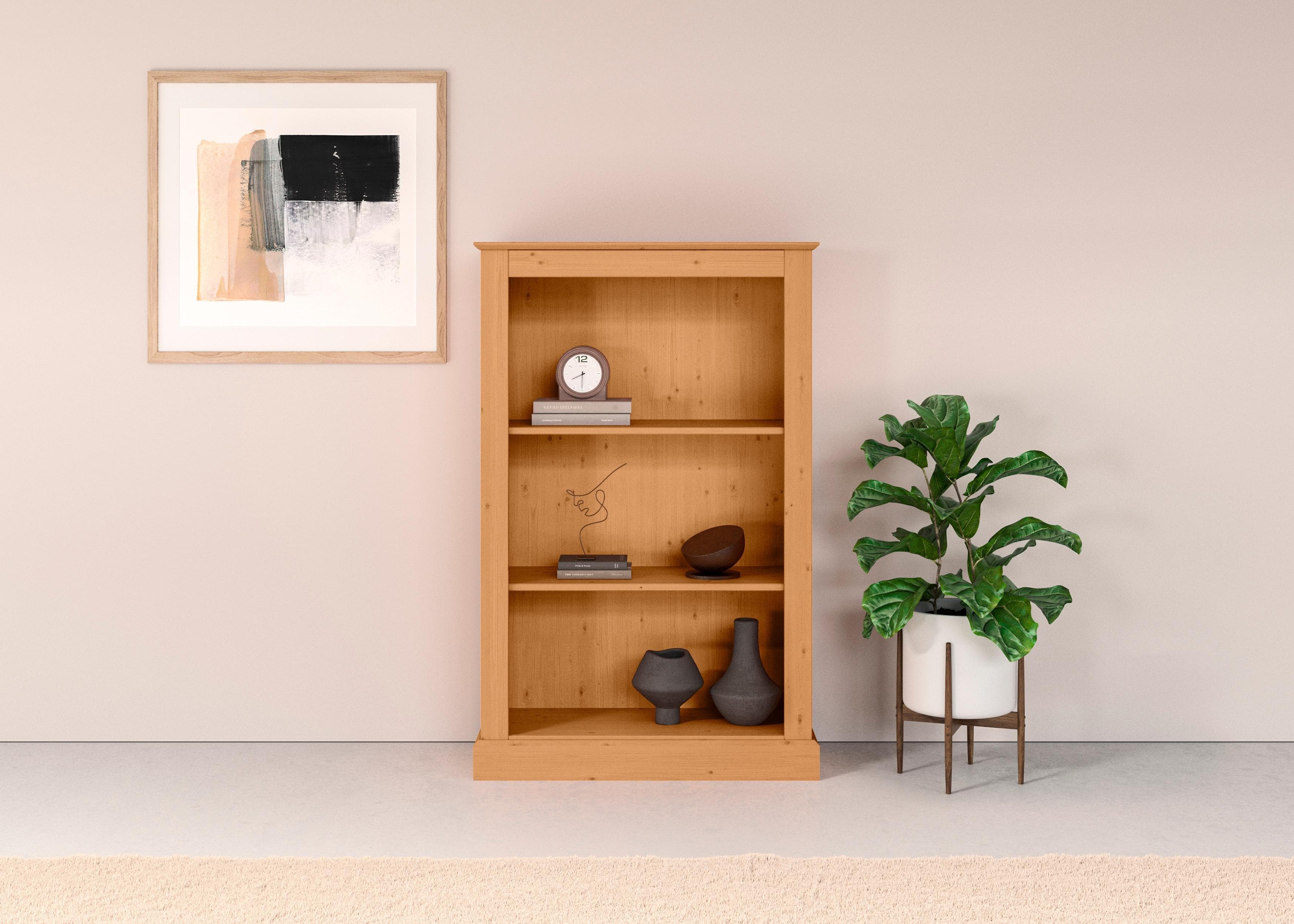 OTTO HOME Bücherregal Liotta Natur Massivholz mit 2 Böden