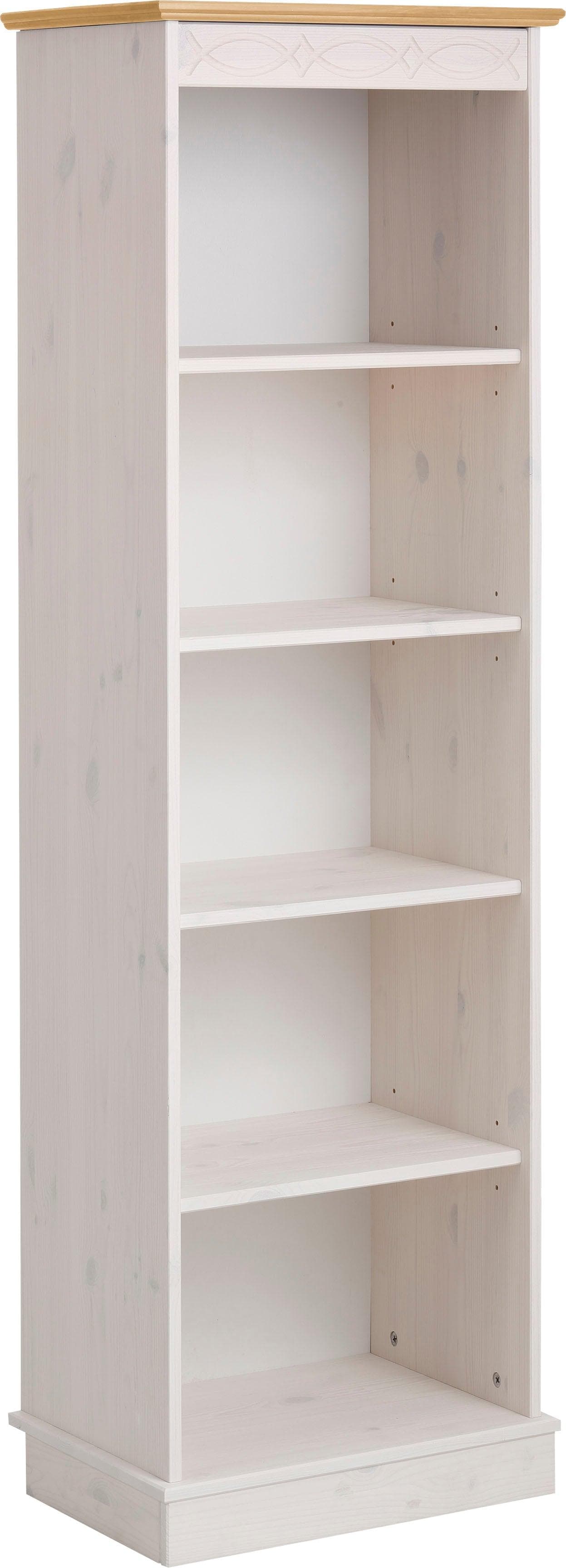 OTTO HOME Standregal Indra Weiß/Honig Massivholz Landhausstil