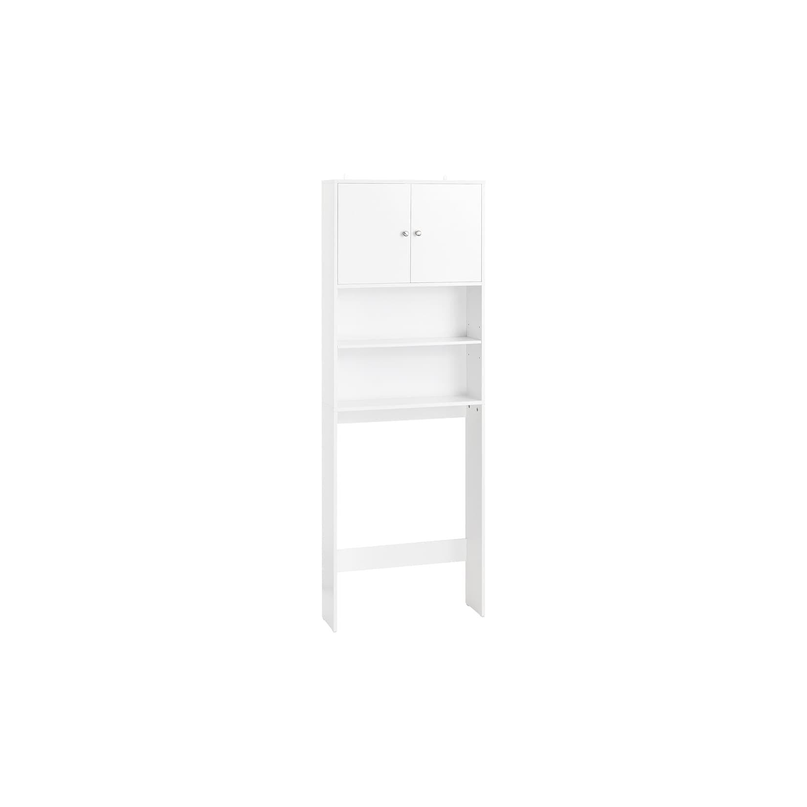SoBuy Badezimmerschrank mit 2 Türen Weiß Minimalistisch