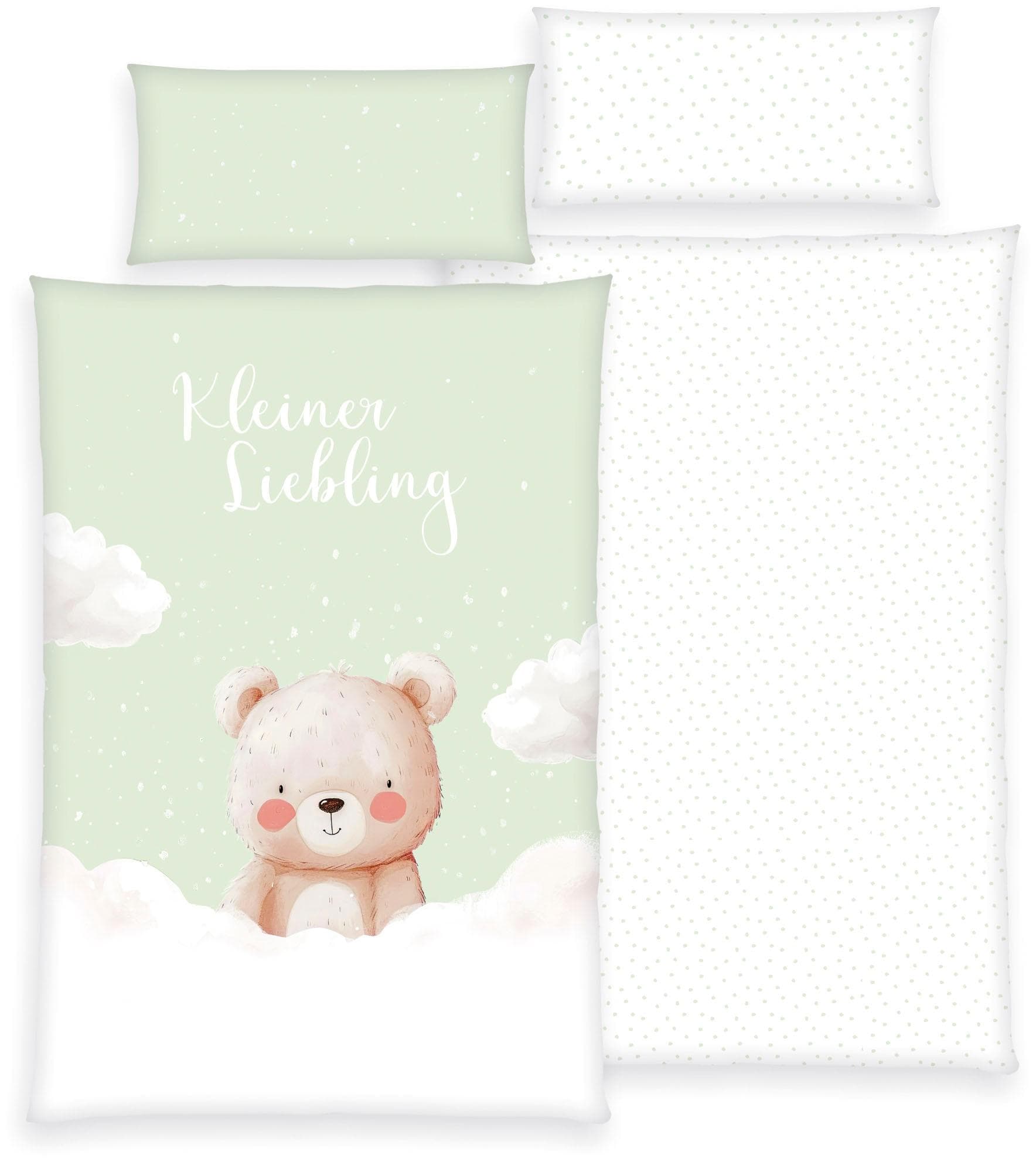 OTTO HOME Kinderbettwäsche Kleiner Liebling Grün Renforcé