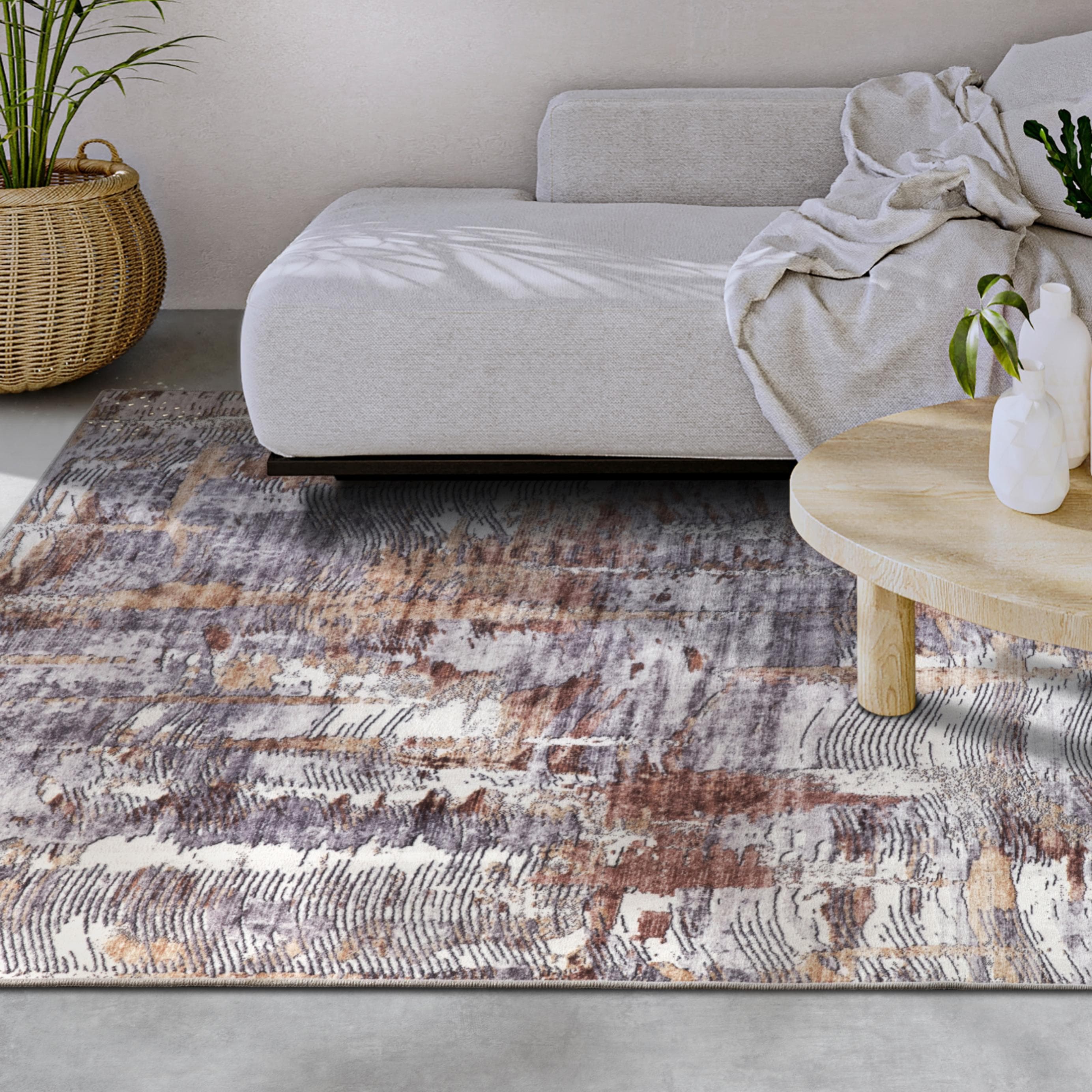 ELLE DECORATION Teppich Malard Gold Kurzflor Modern Vintage