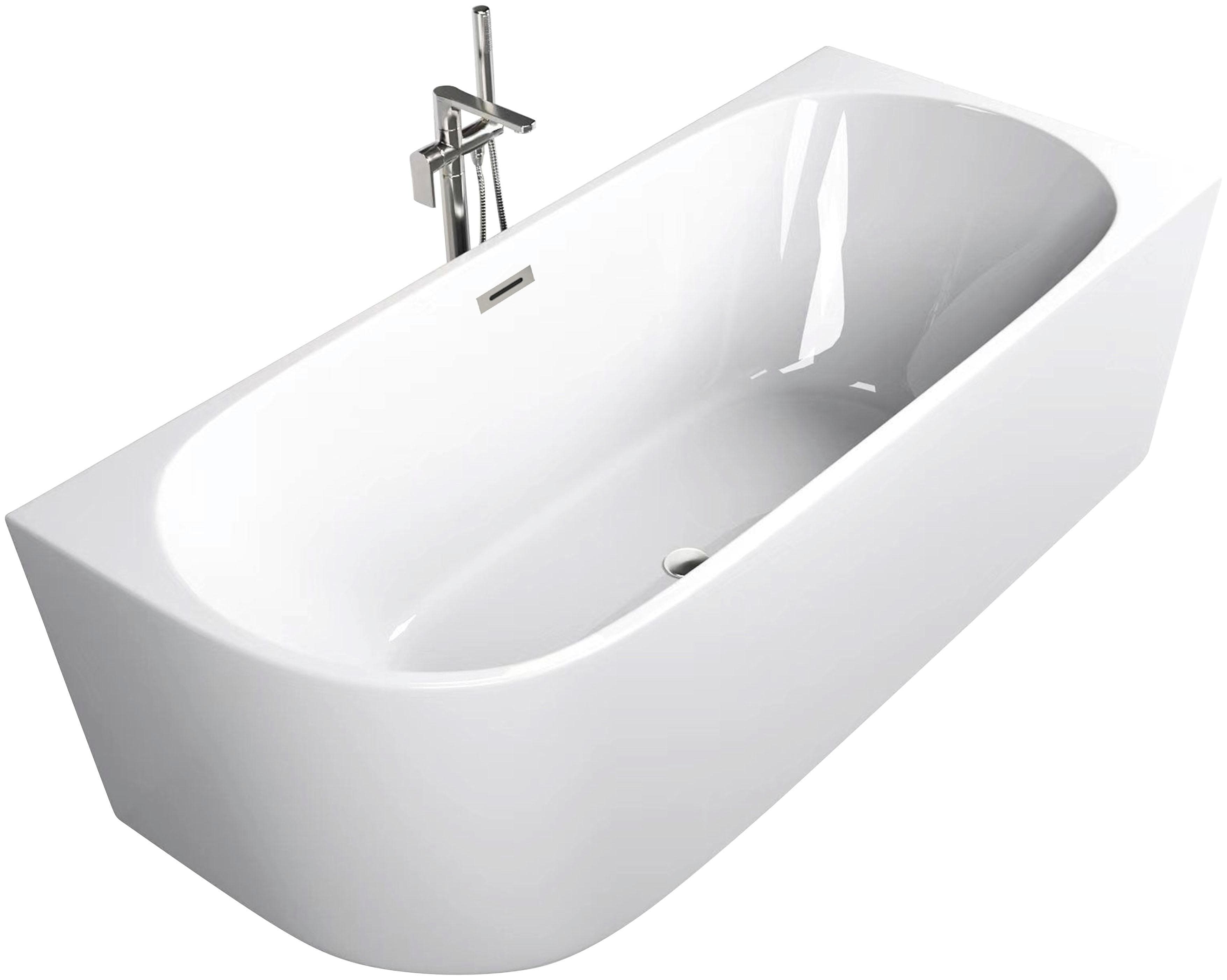 SANOTECHNIK Badewanne PORTO Weiß Oval Wandmontage