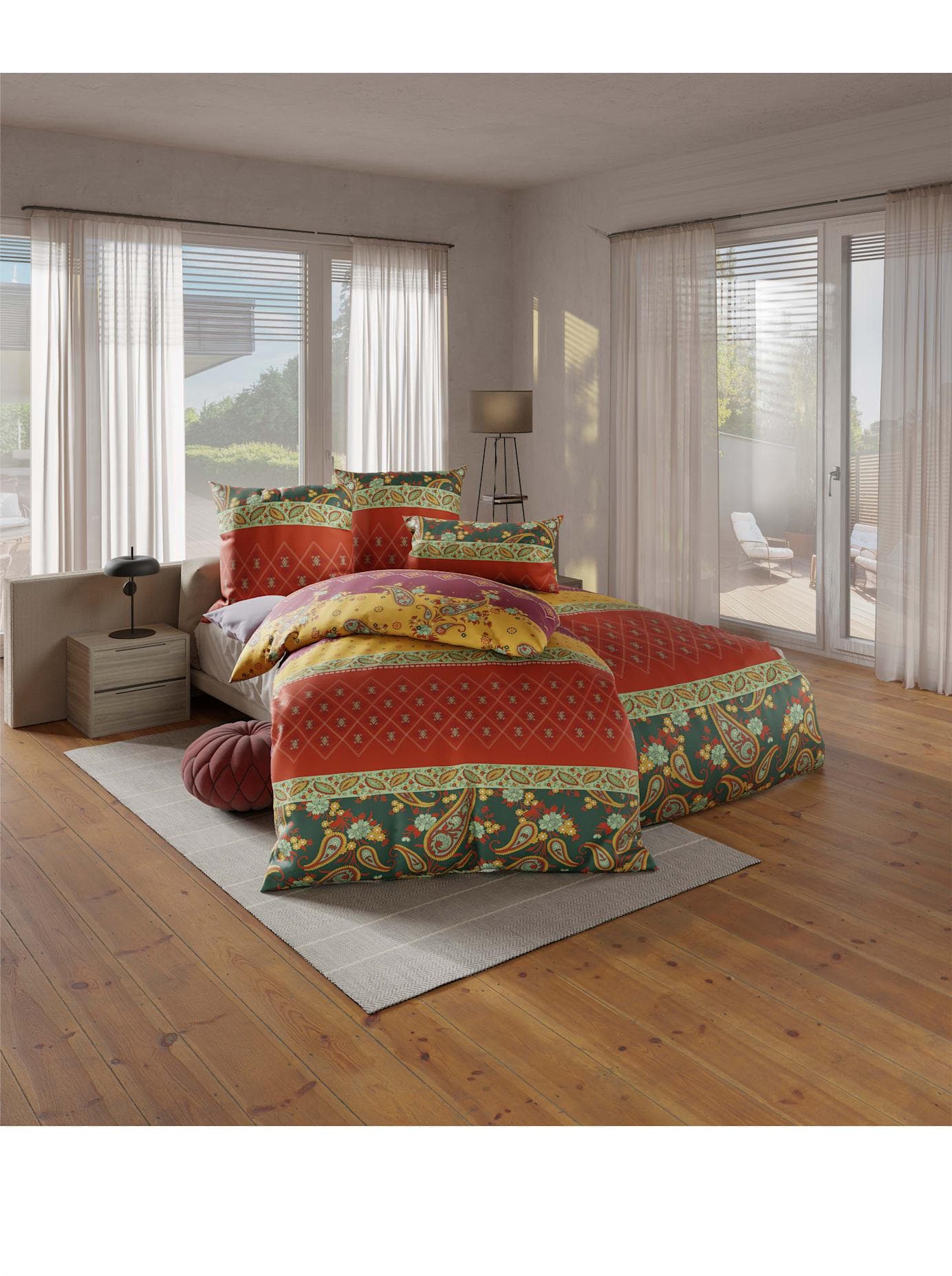 WÄSCHEPUR Bettwäsche Set Paisley Mako-Satin 100% Baumwolle