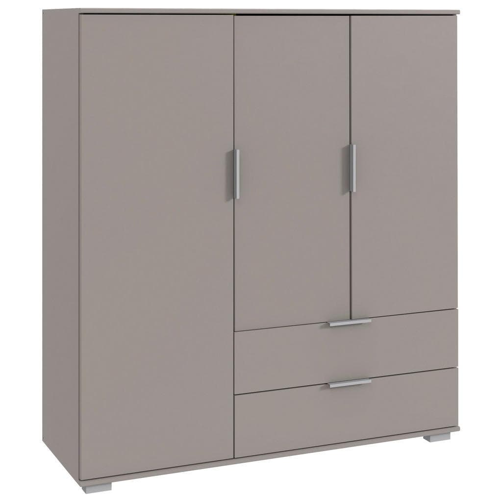 Carryhome Highboard Hellgrau Holzwerkstoff 3 Fächer 2 Schubladen