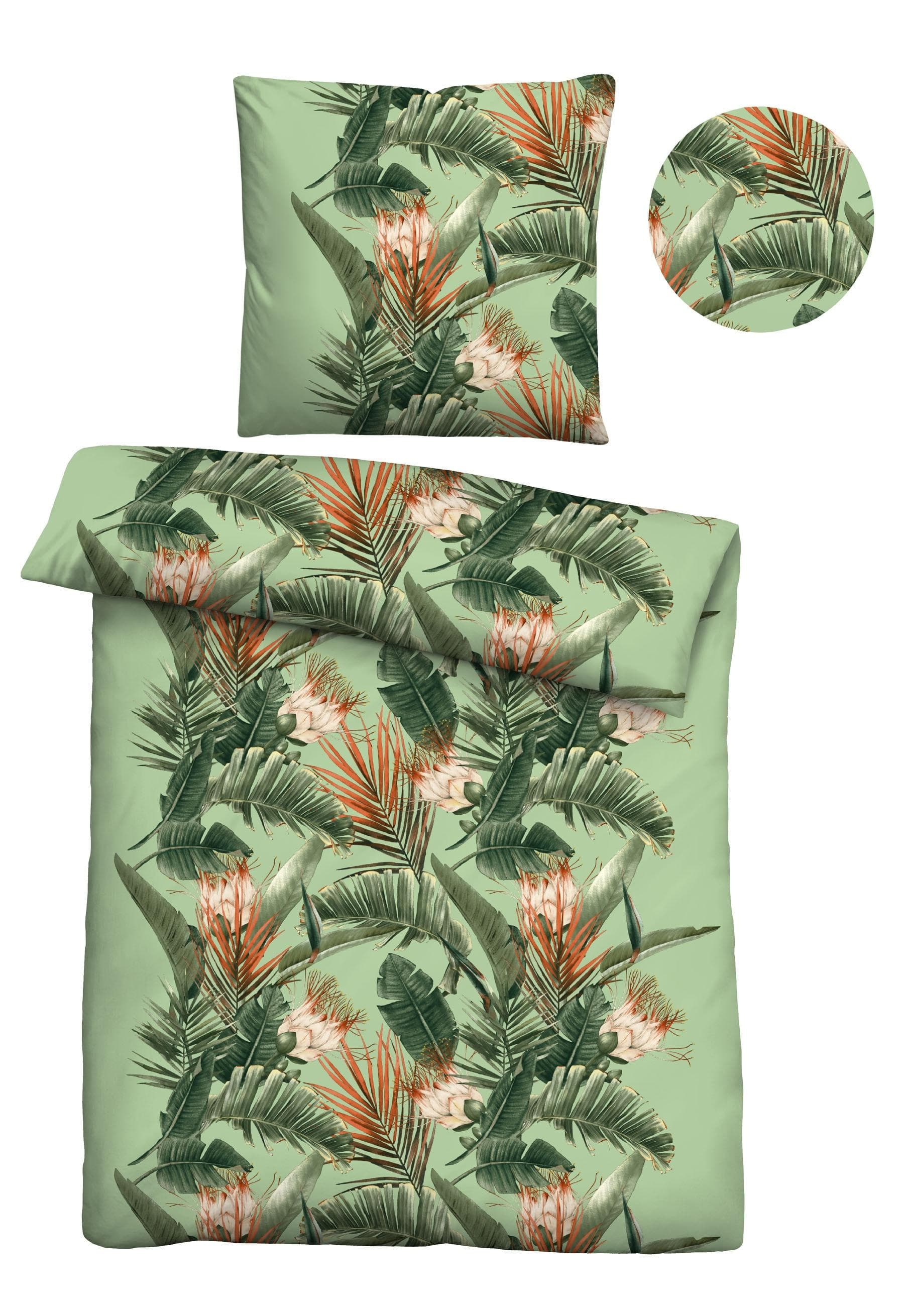 Castell Bettwäsche Renforcé 100% Baumwolle Braun Floral