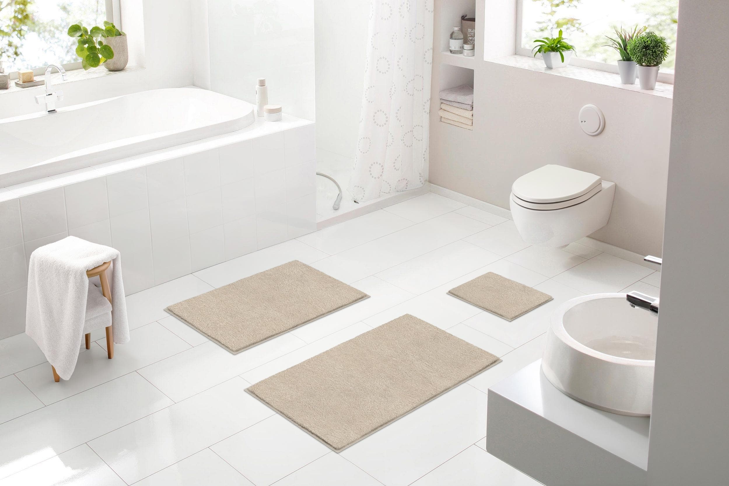 Badematte LINEA DUE Ayla Beige Polyester Rutschhemmend
