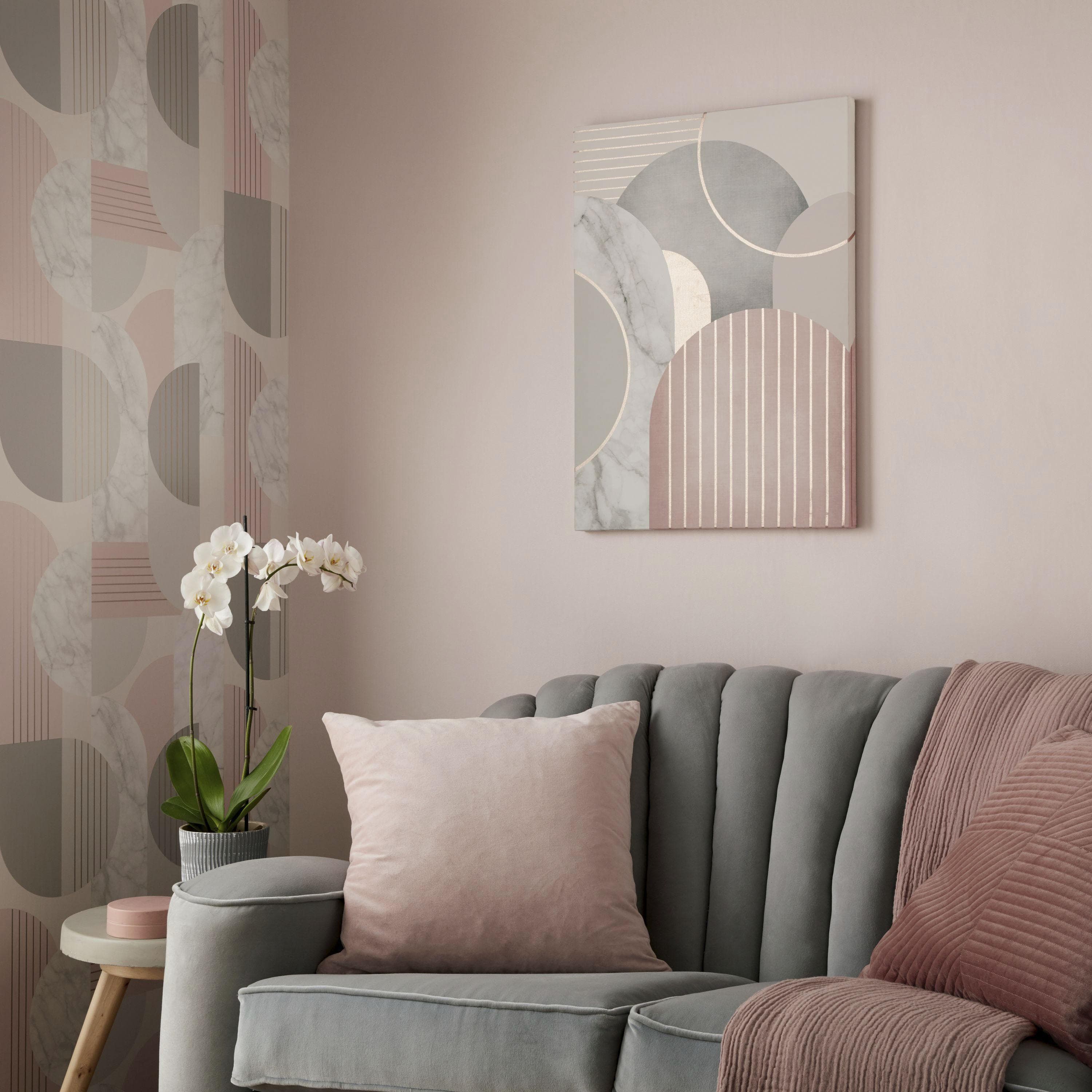 Art for the Home Leinwandbild Luxus Geo Mehrfarbig Art Deco