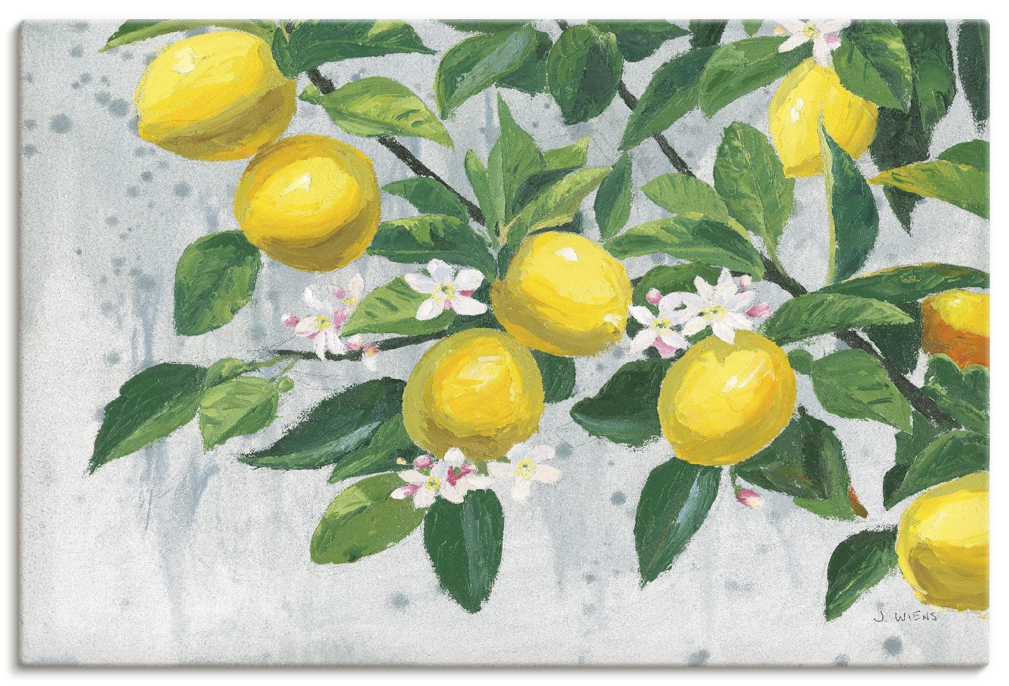 Artland Wandbild Zesty Lemons Leinwandbild Naturfarben