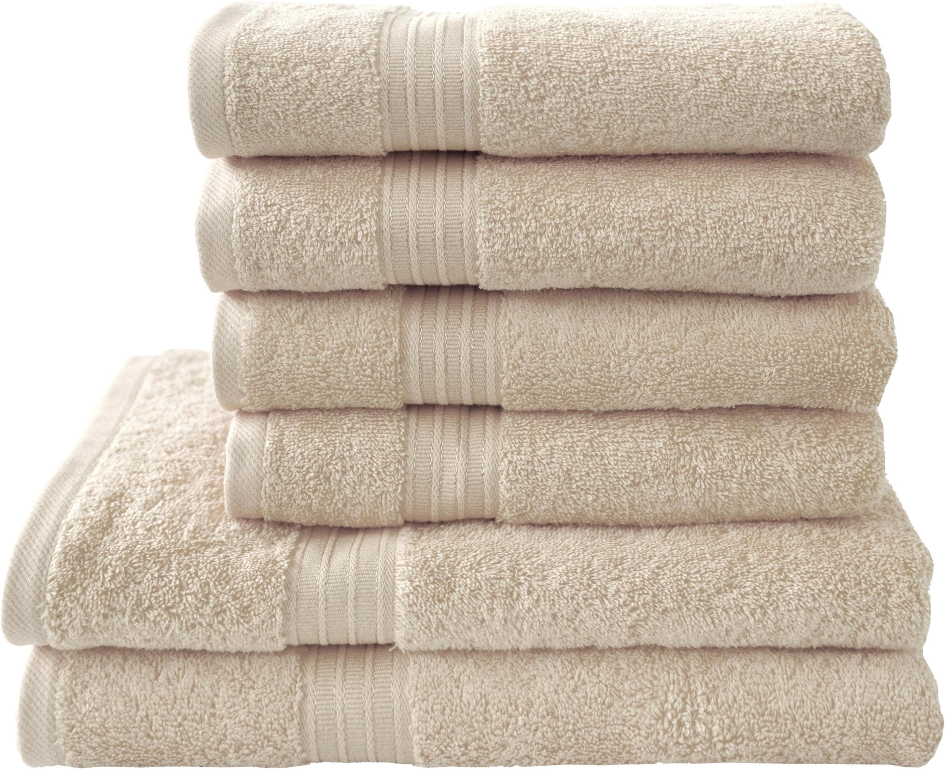 DYCKHOFF Handtuch Set Siena 6-tlg. Beige Champagner 100% Baumwolle