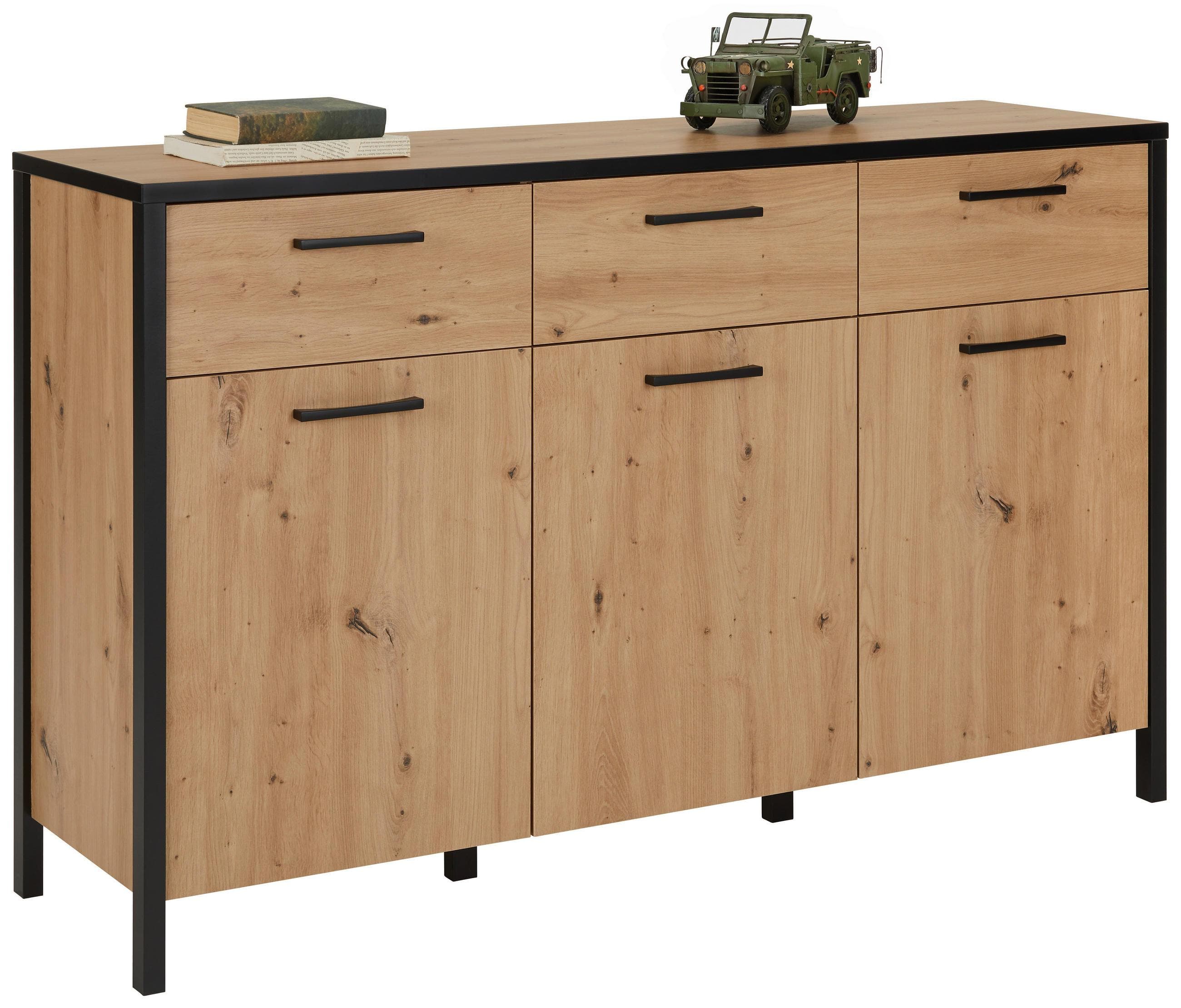 Sideboard Kirikus Schwarz/Eichefarben Mömax