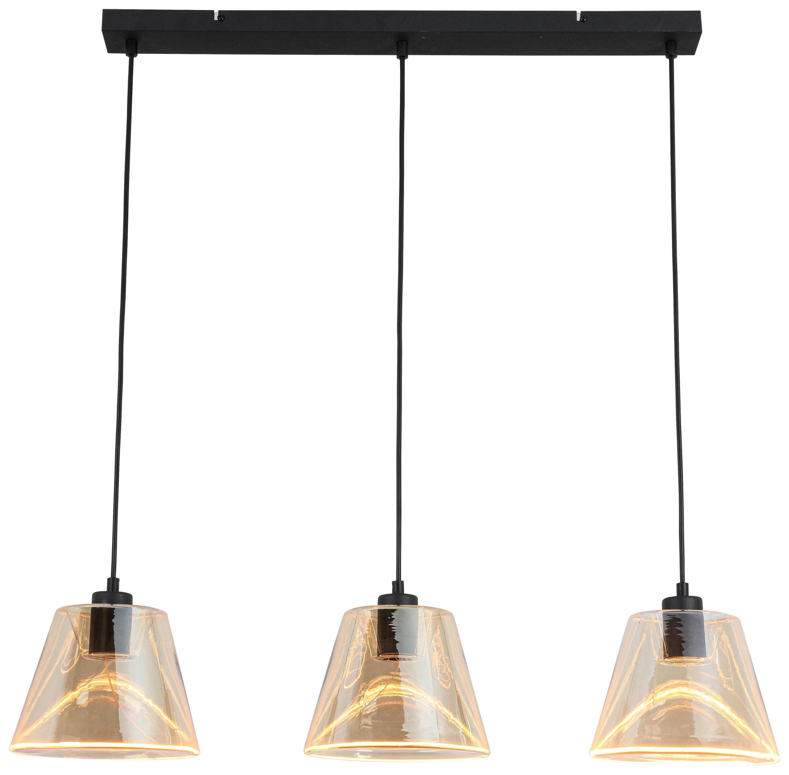 LED-Hängeleuchte Jom Schwarz/Bernstein 18 Watt