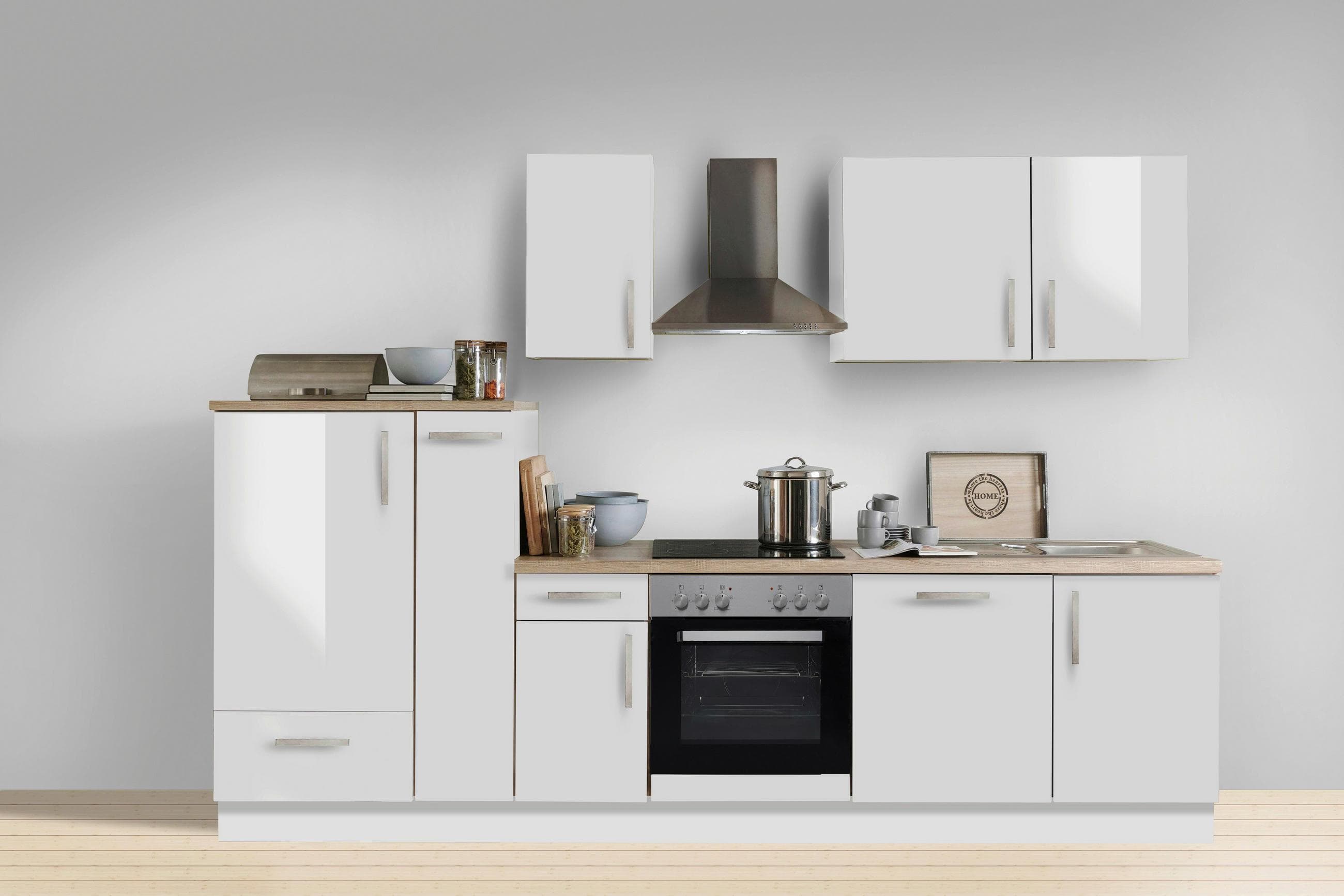 Menke Küchenblock White-Premium Weiß Hochglanz ca. 300 cm