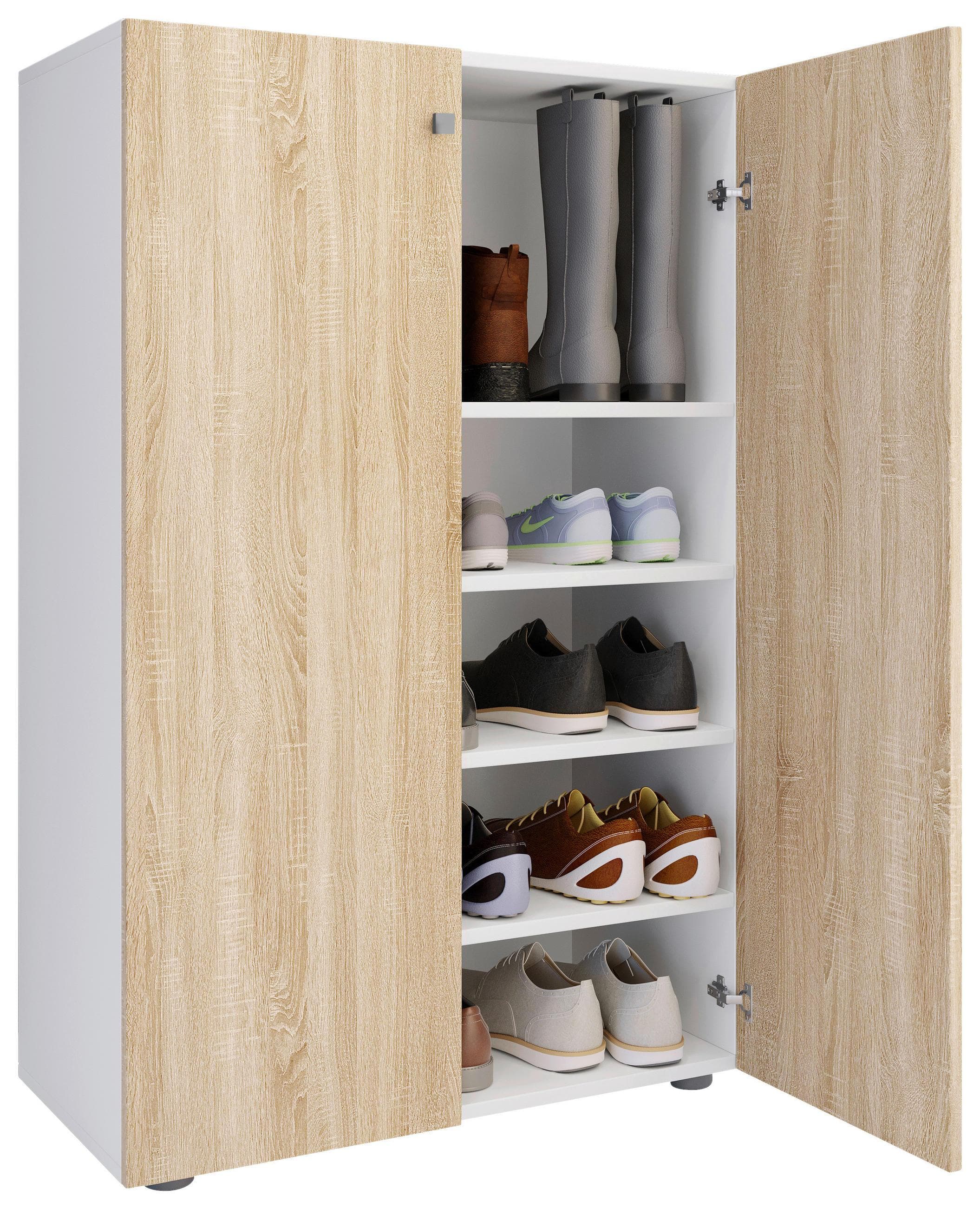 Schuhschrank LONA Weiß/ Sonoma Eiche