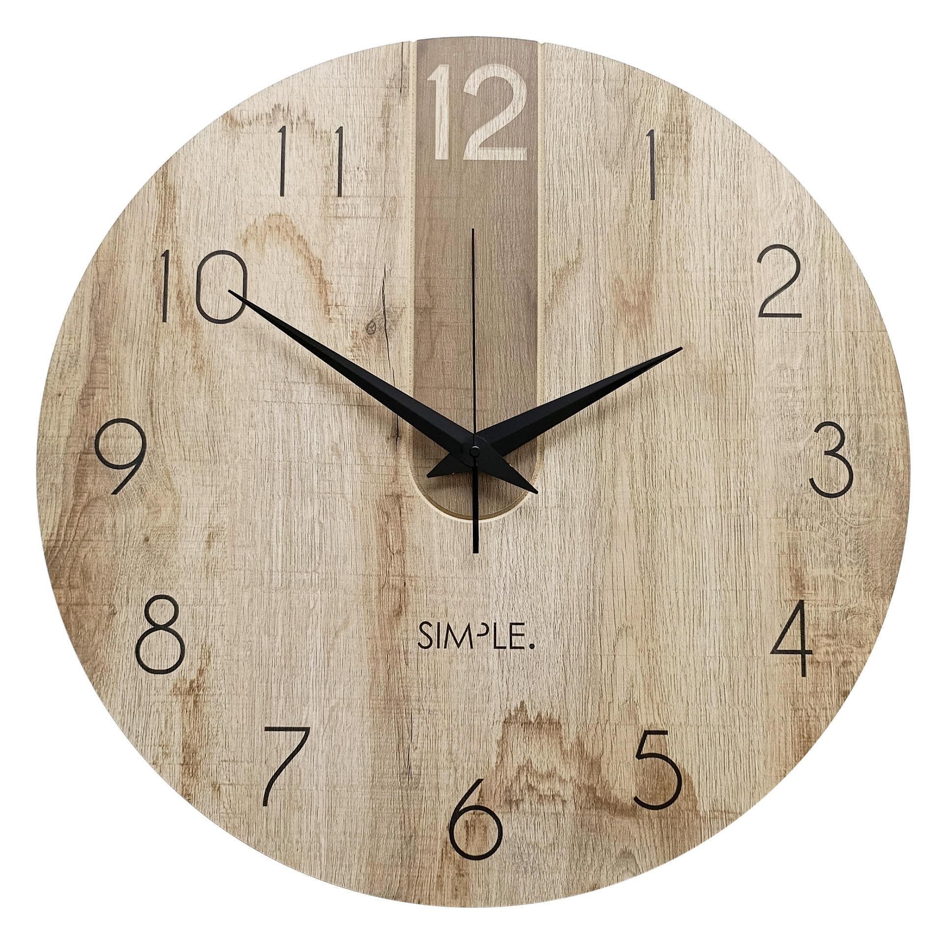 Wanduhr Schwarz/Eichefarben Ø ca. 57cm Mömax DE