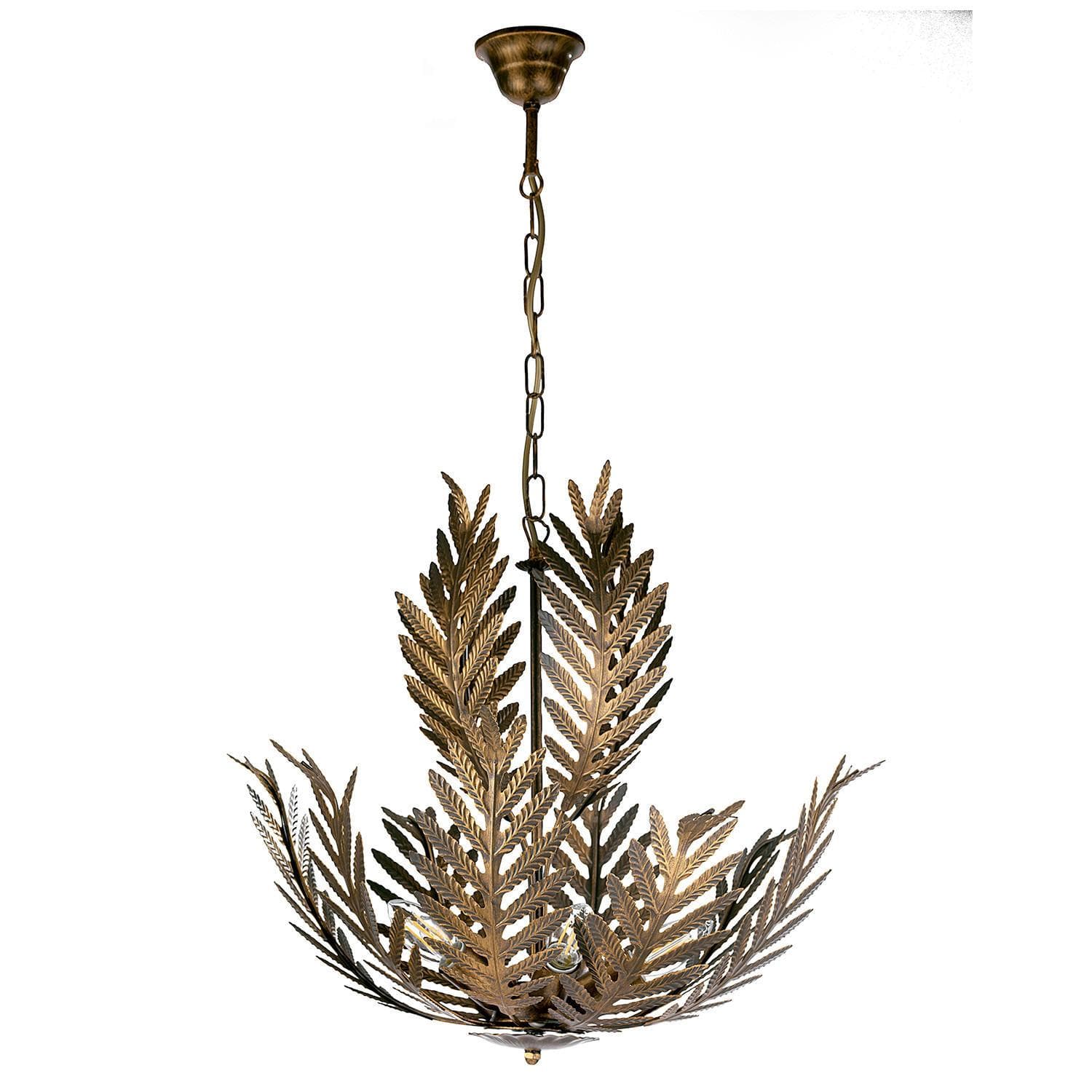 Hängeleuchte Felce als Farn in Bronze