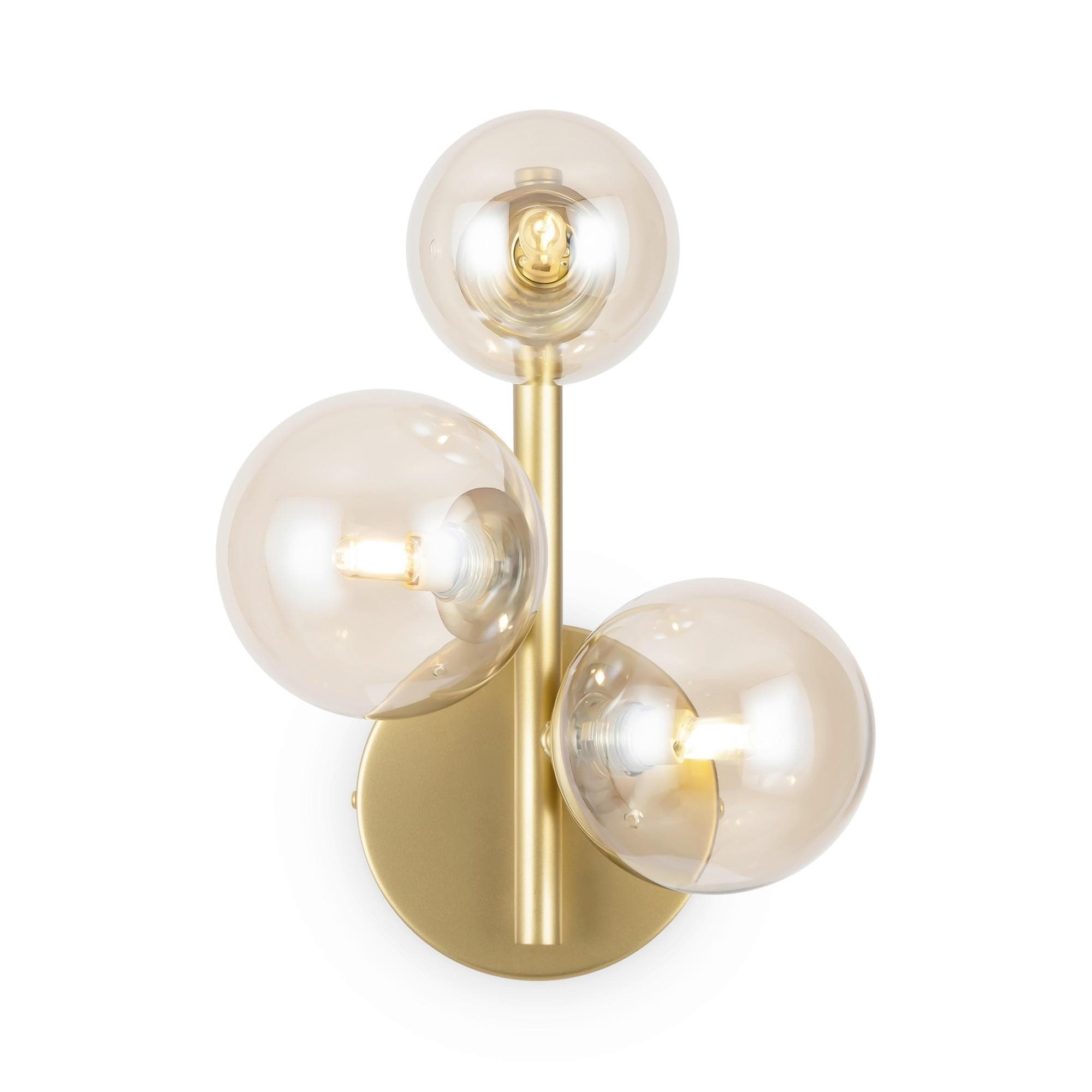 Maytoni Wandlampe Dallas Gold/Klar 3-flg. Glas