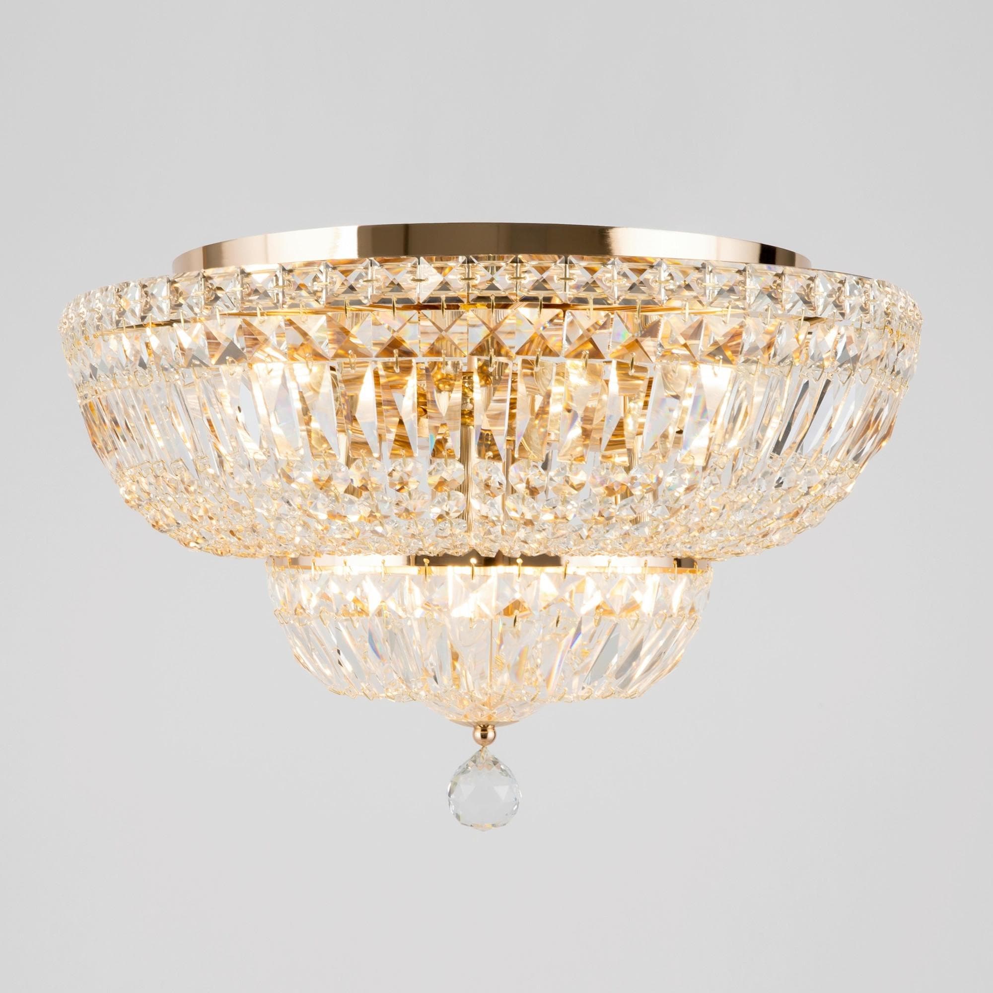 Maytoni Deckenleuchte Basfor Gold Kristall 46 cm