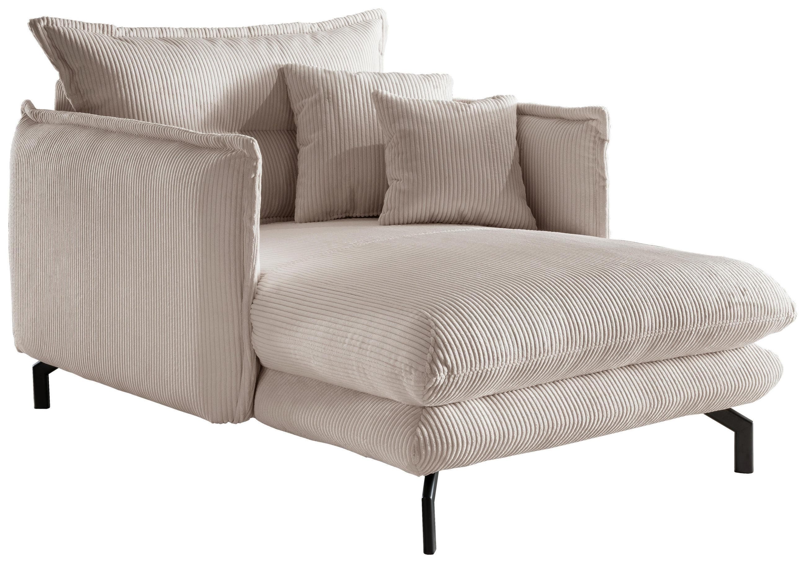 Livetastic XXL-Sessel Beige Cord-Polsterung