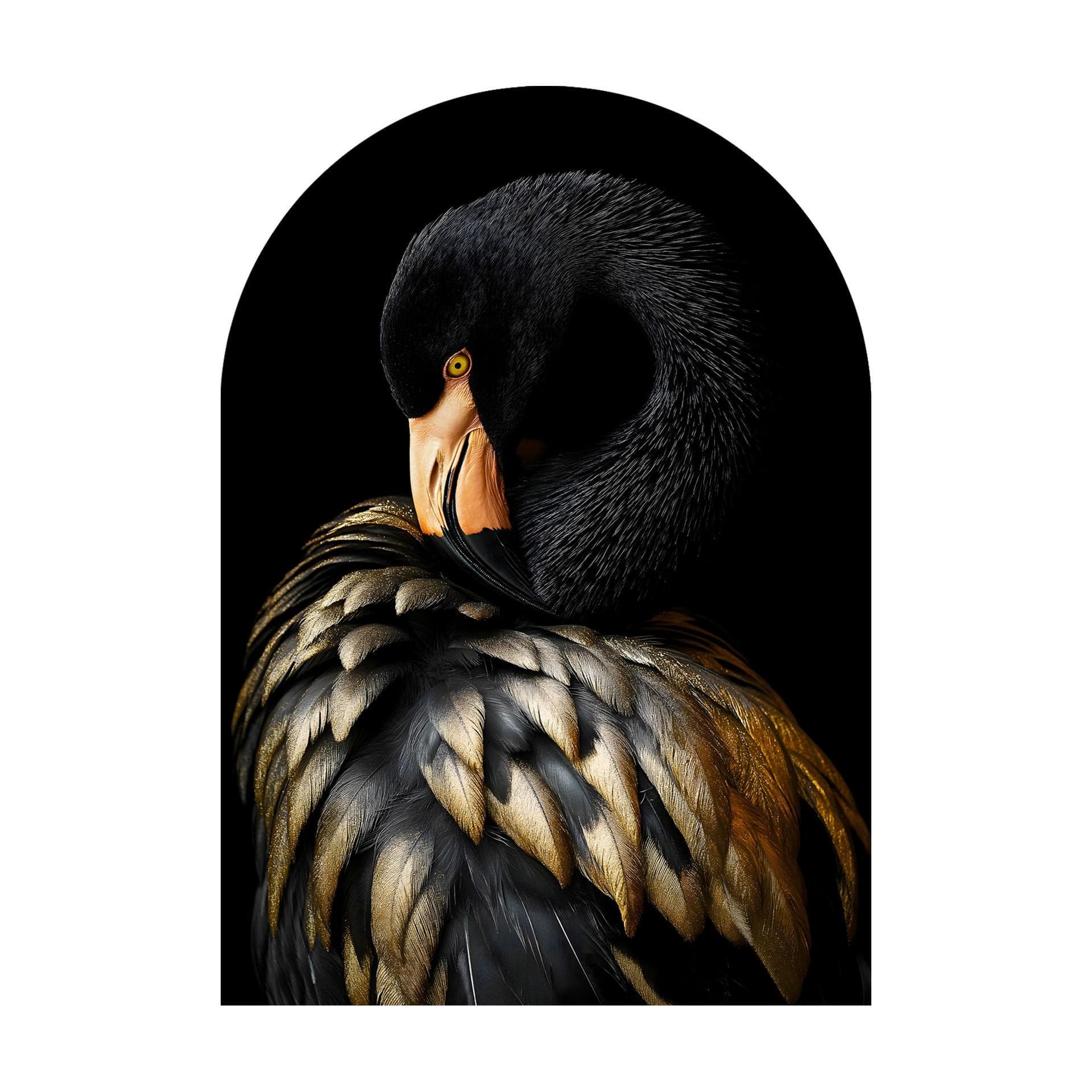 Glasbild Schwarz/Goldfarben ca. 70x100cm Mömax DE