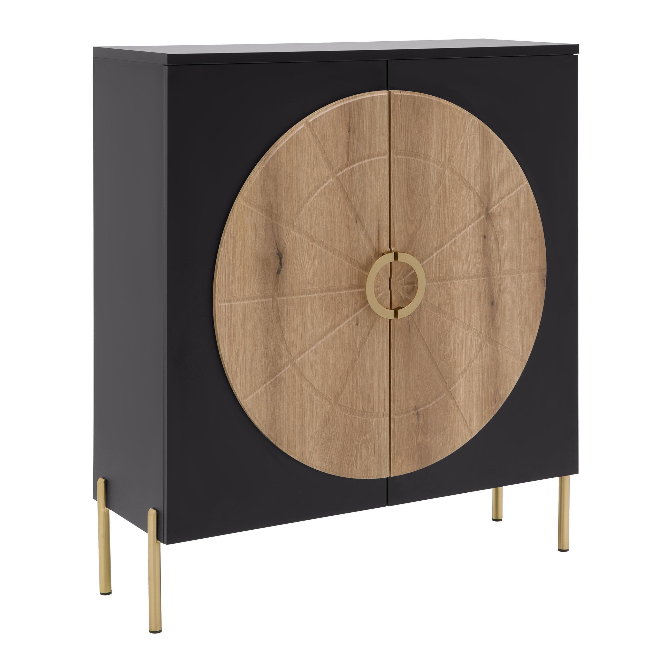 Highboard Hong Kong Schwarz/Eichefarben Mömax DE