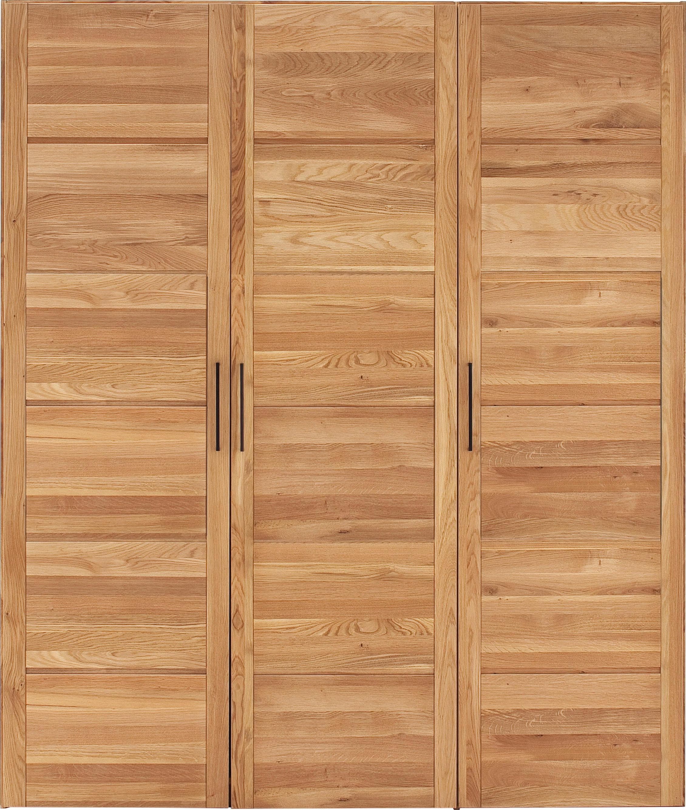 Home Affaire Kleiderschrank Chamara Massivholz Eiche Beige 3-türig