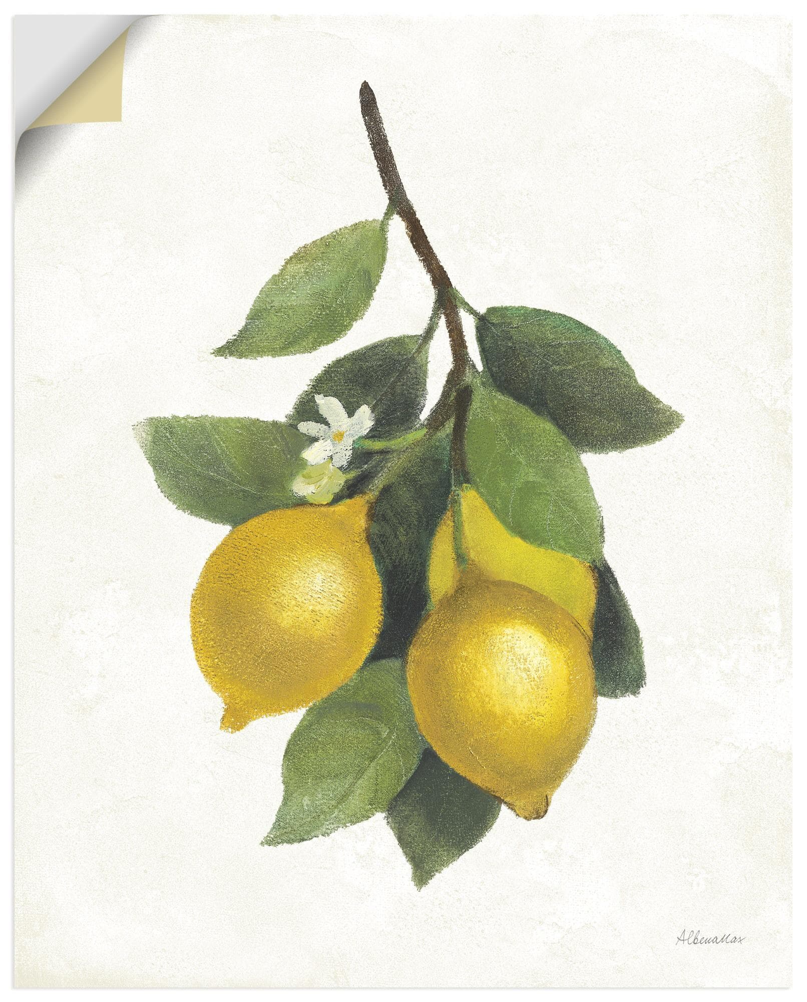 Wandbild ARTLAND Lemon Branch III Naturfarben