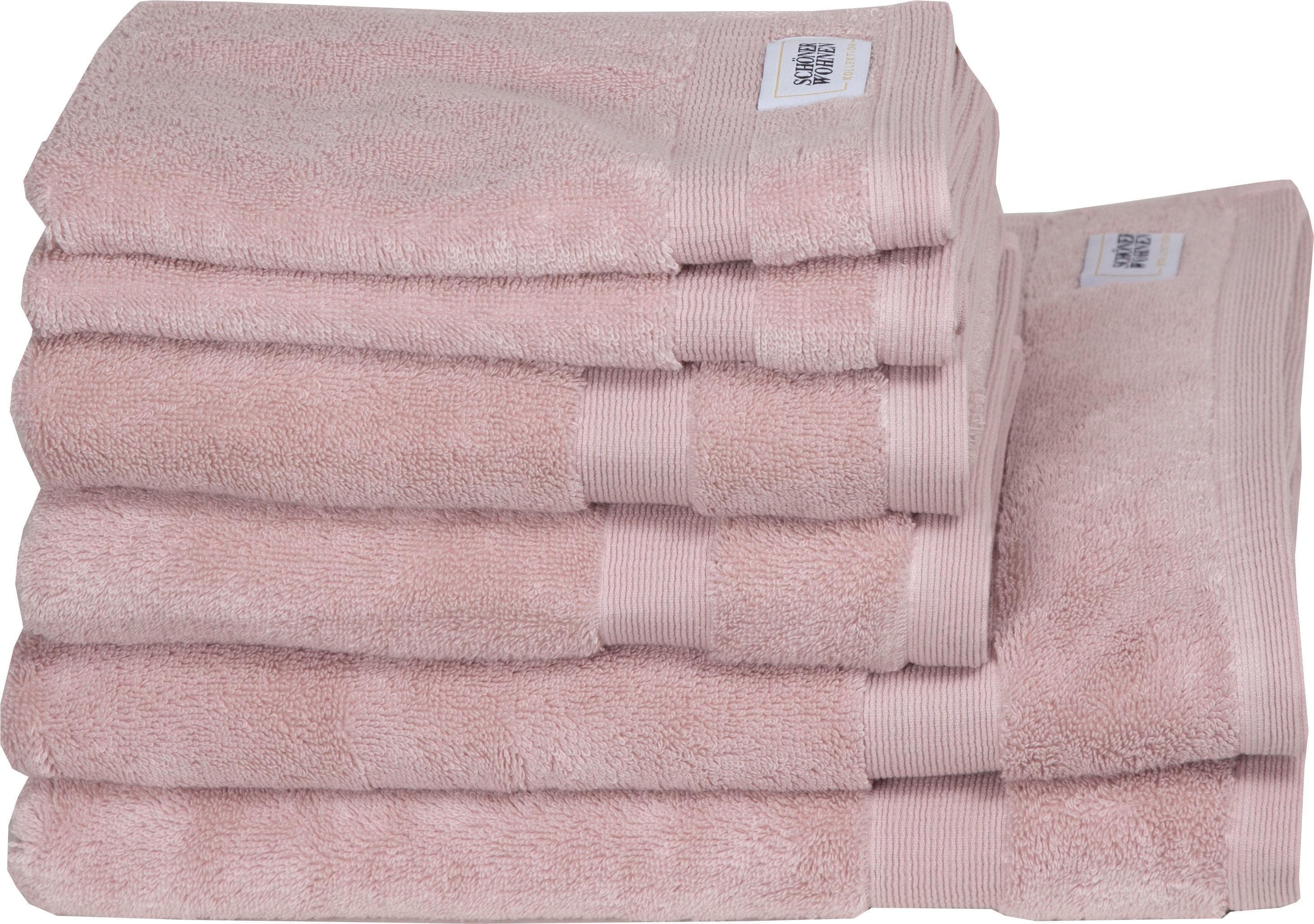 SCHÖNER WOHNEN Handtuch Set Cuddly 6-tlg. Rosa Frotteevelours