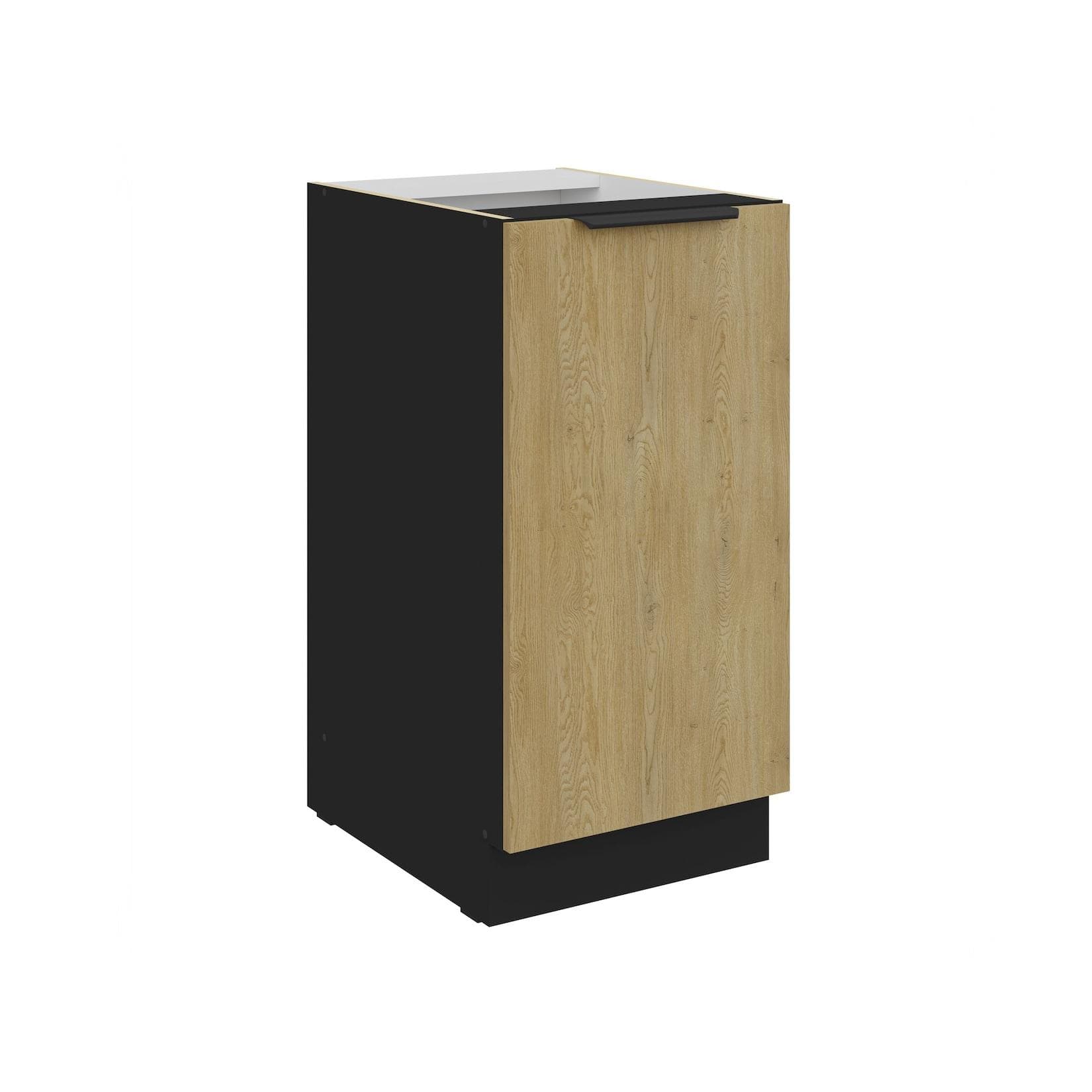 Küchen Unterschrank 40 cm CREMONA Eiche Schwarz Küche