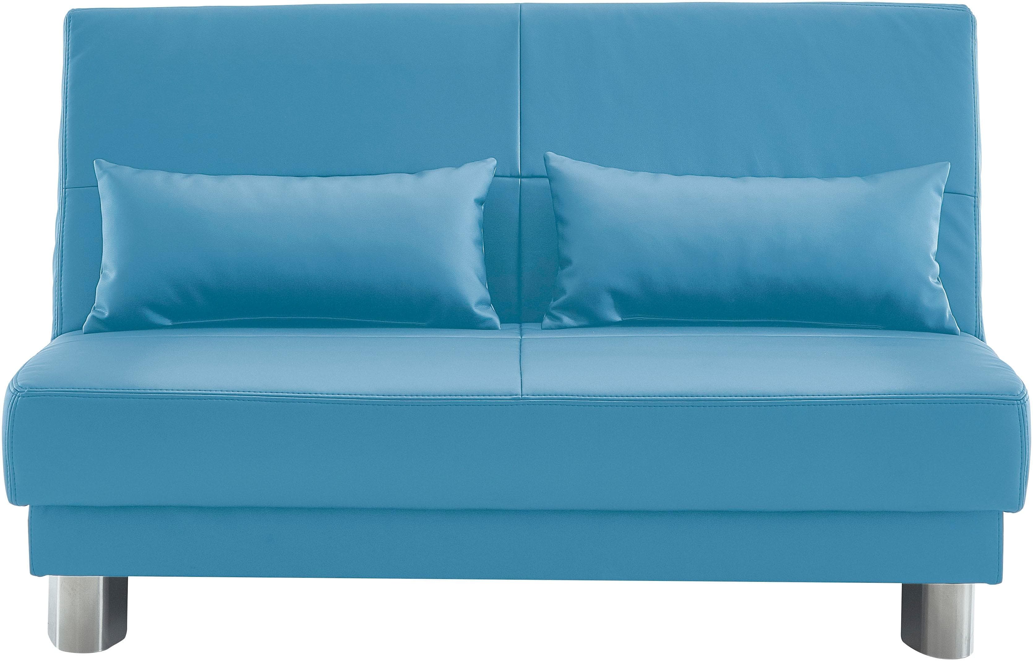 Schlafsofa HOME AFFAIRE Gina Hellblau Kunstleder Ausziehbar