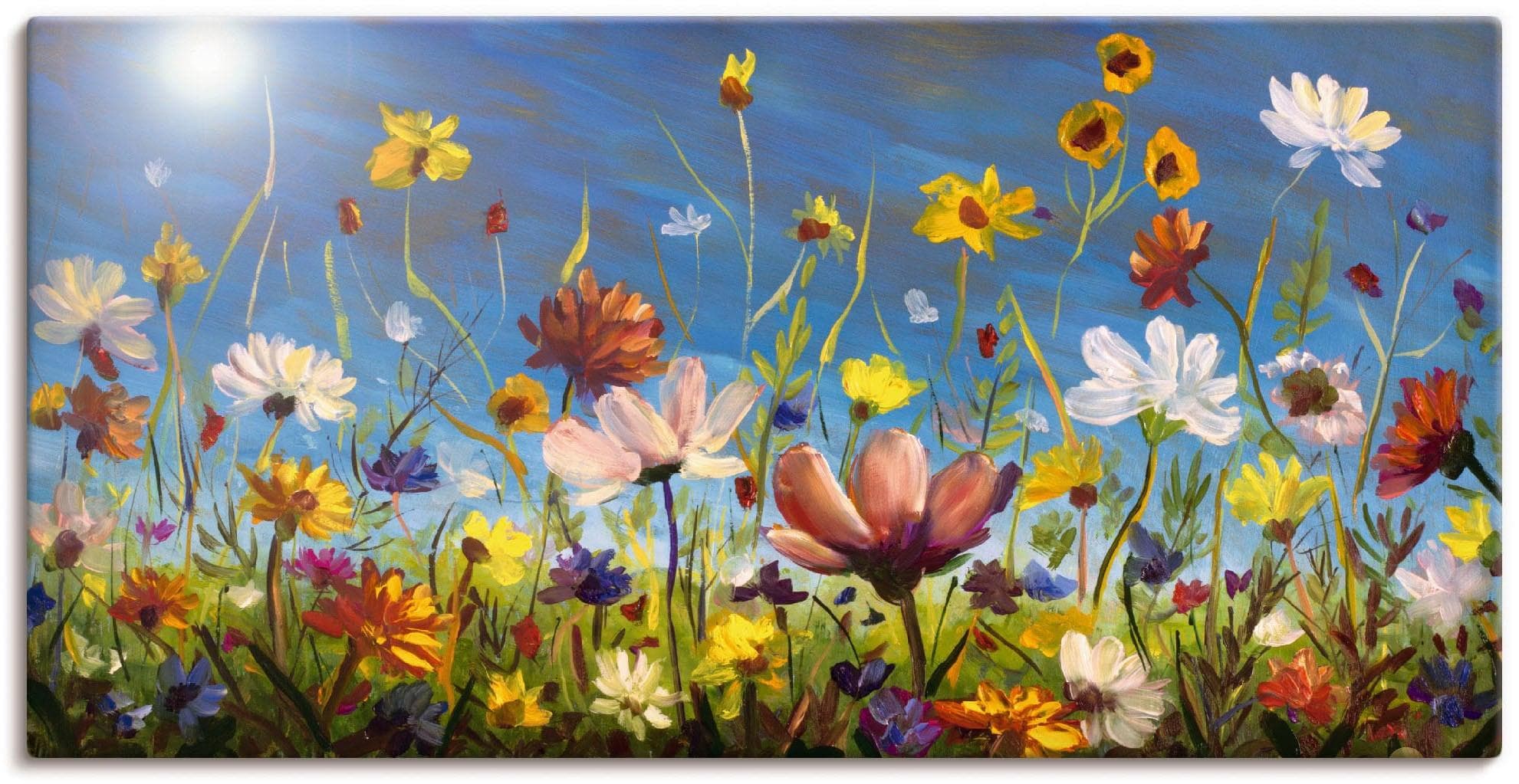 Artland Wandbild Wildblumenwiese Bunt