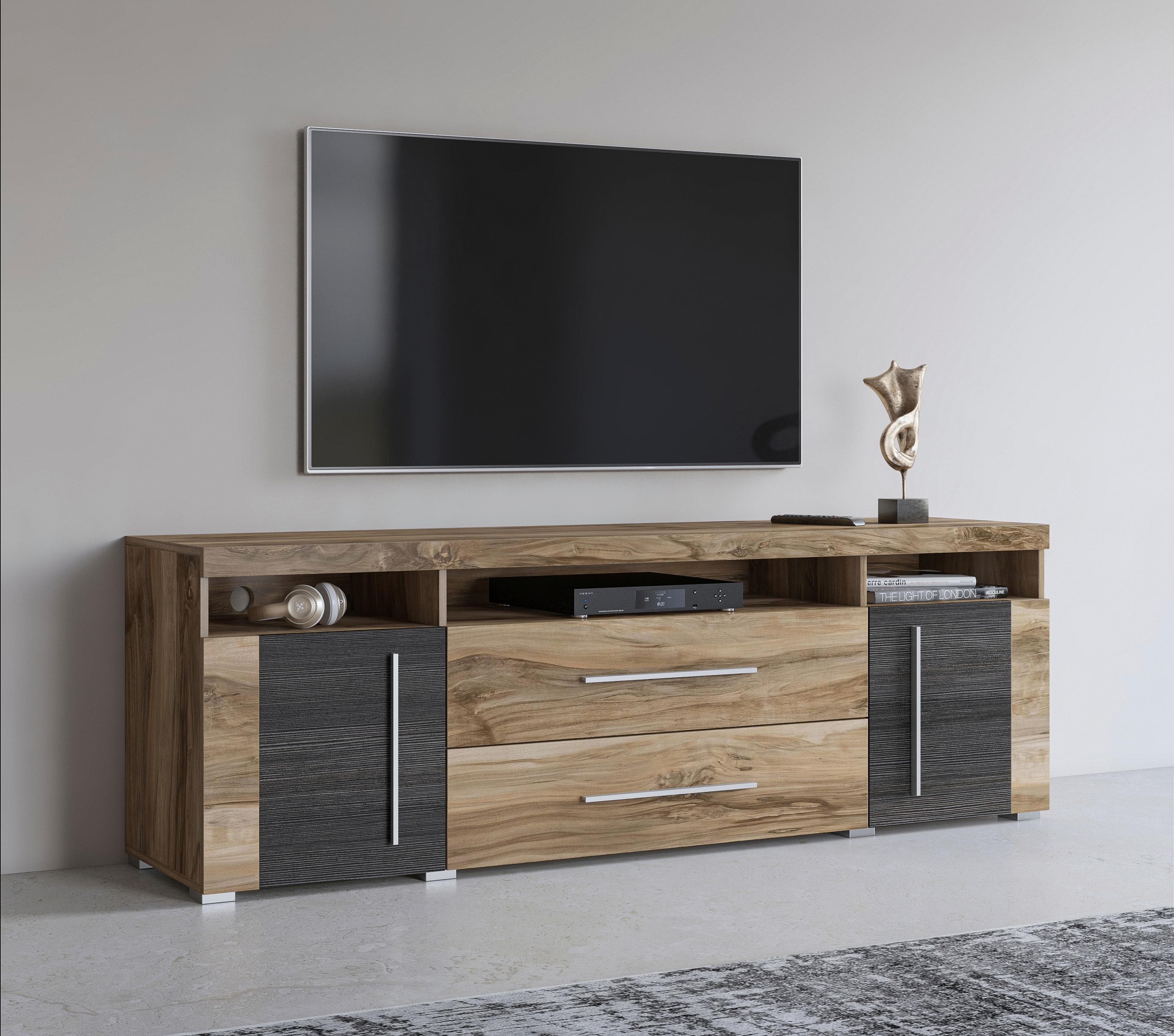 OTTO home Lowboard Roger TV-Kommode Hochglanz Braun