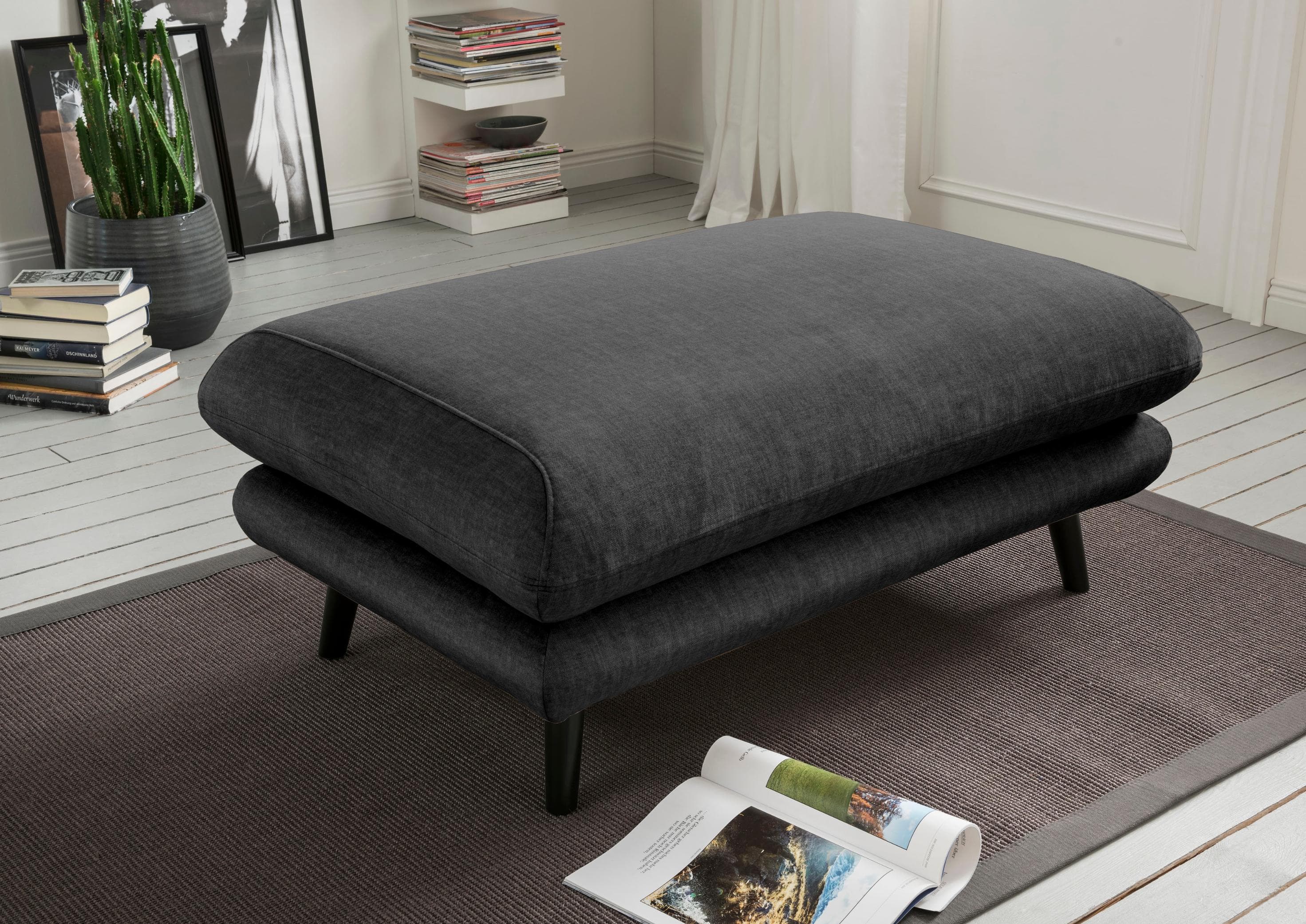 HOME AFFAIRE Polsterhocker Lazio Anthrazit 100% Polyester