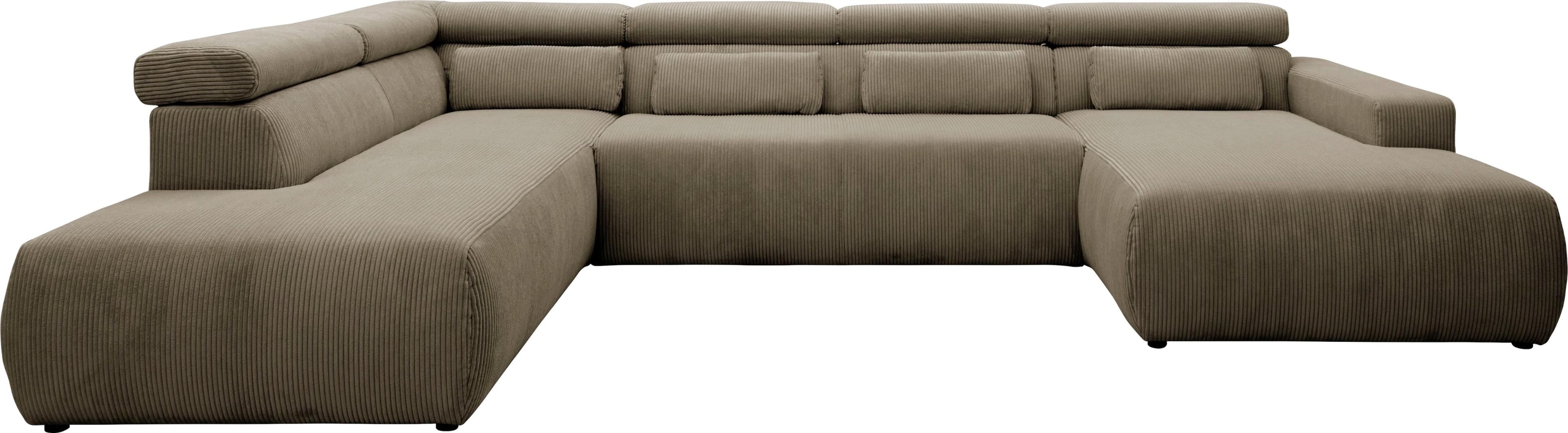 DOMO COLLECTION Brandon Wohnlandschaft Braun mit Sitztiefenverstellung