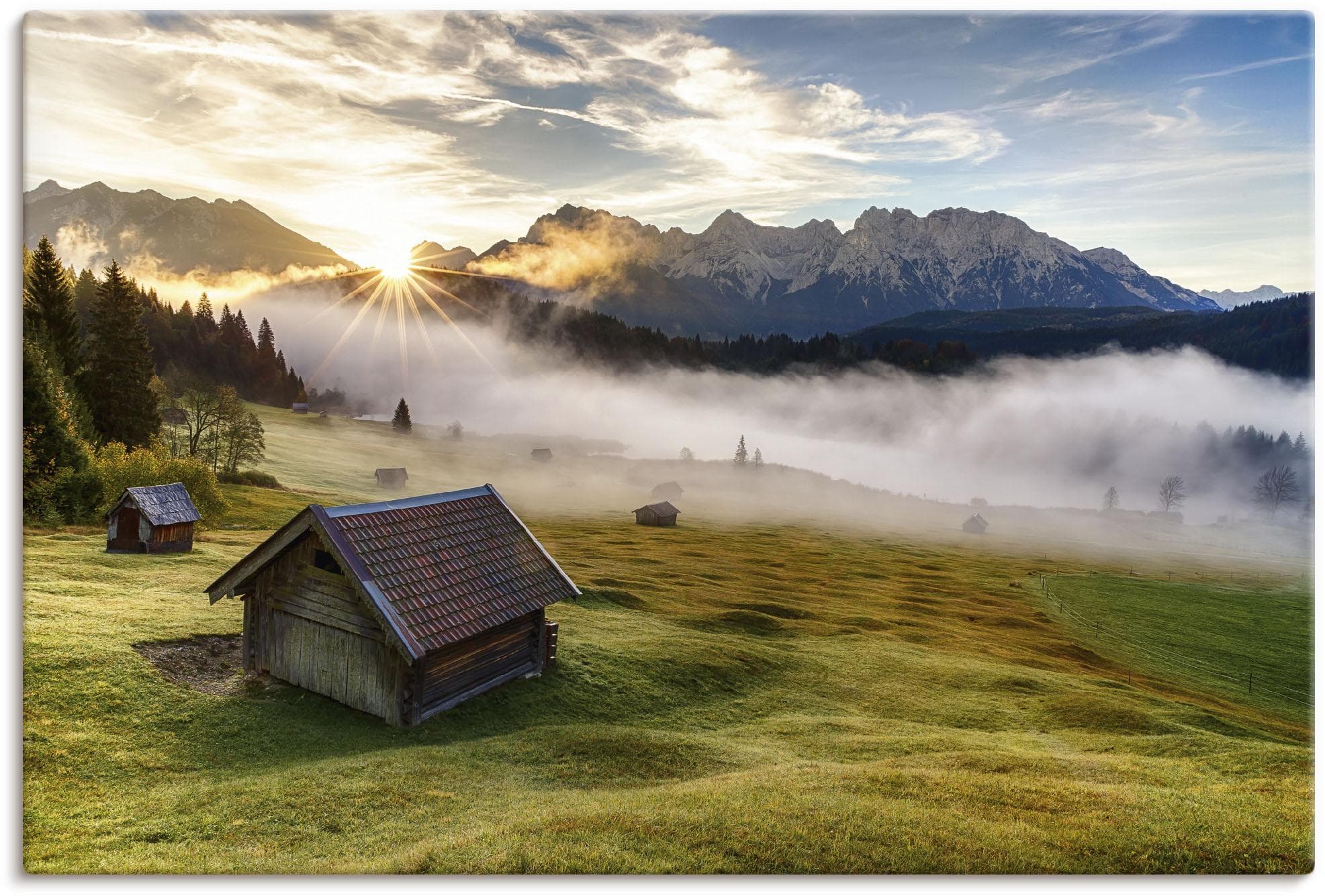 Wandbild ARTland Herbst in Bayern Leinwandbild
