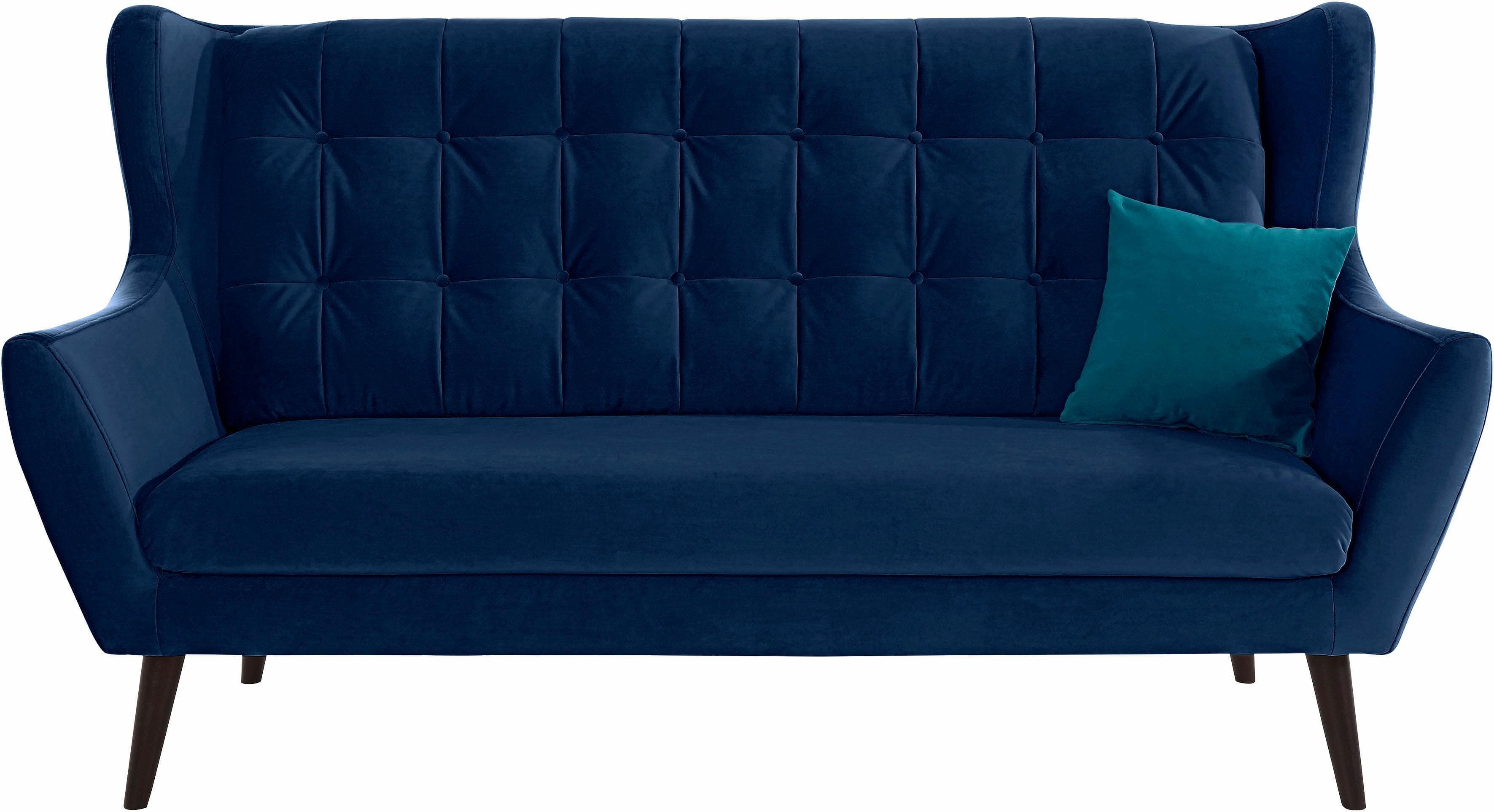 Home Affaire Hemmink 3-Sitzer Sofa Blau Samtvelours