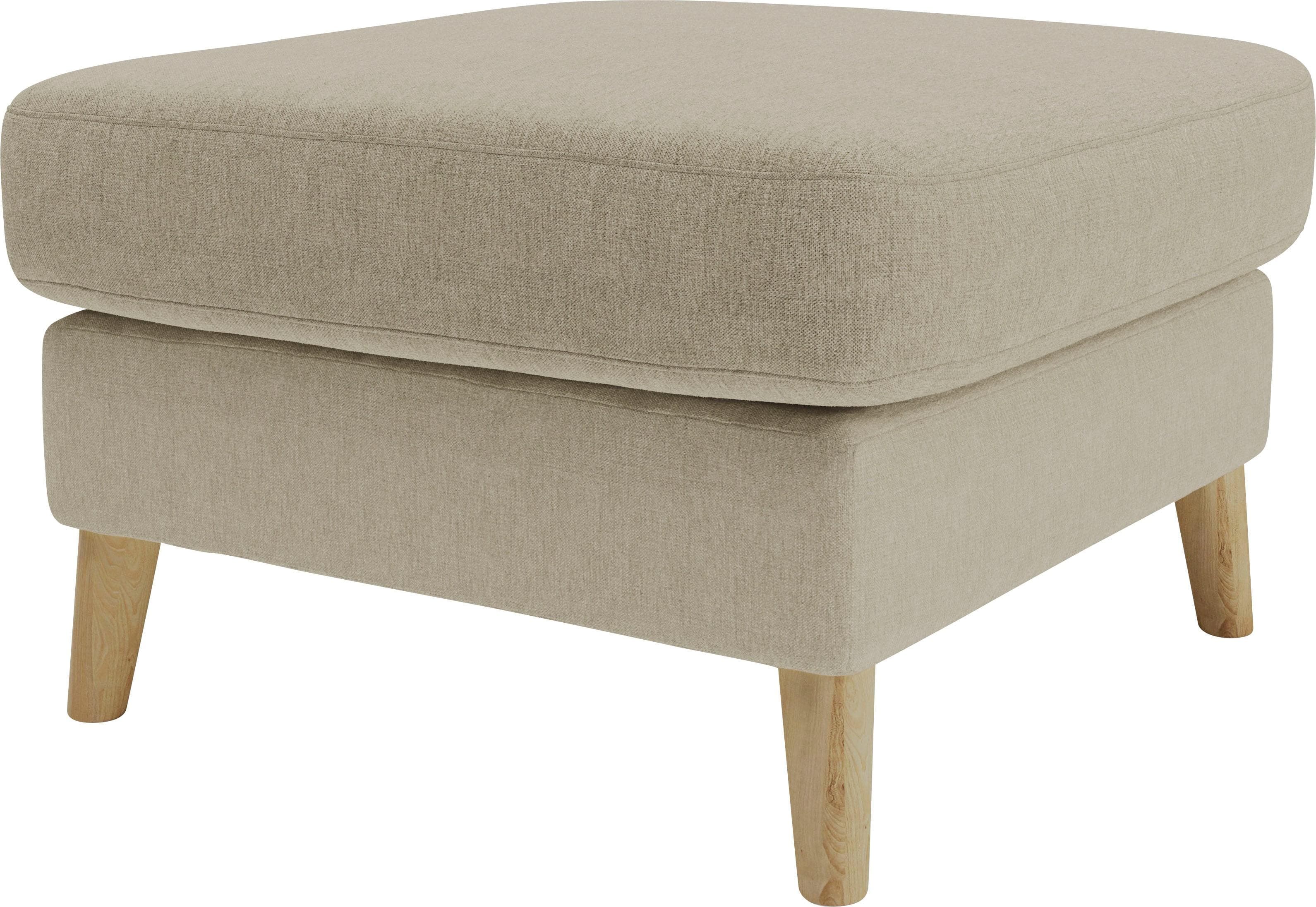HOME AFFAIRE Polsterhocker MARSEILLE Braun Eiche Landhausstil