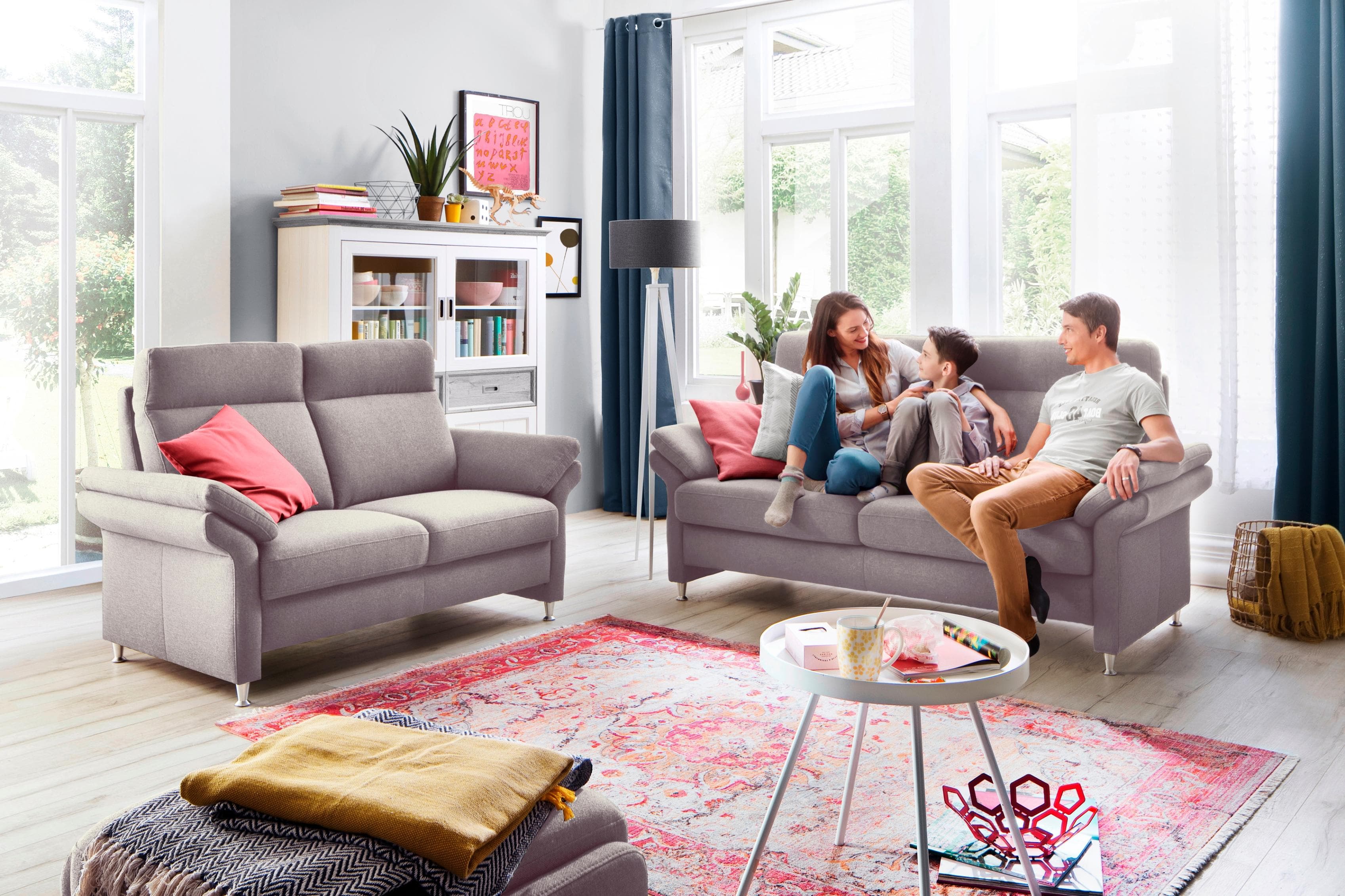 Home Affaire Polstergarnitur Mailand Grau 3-Sitzer 2-Sitzer Sessel