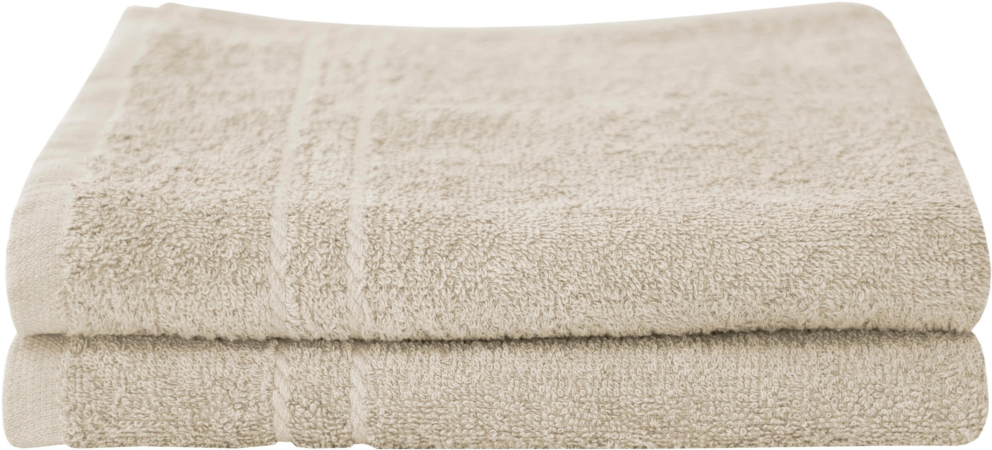 Dyckhoff Handtuch-Set Kristall Beige Frottier mit Bordüren