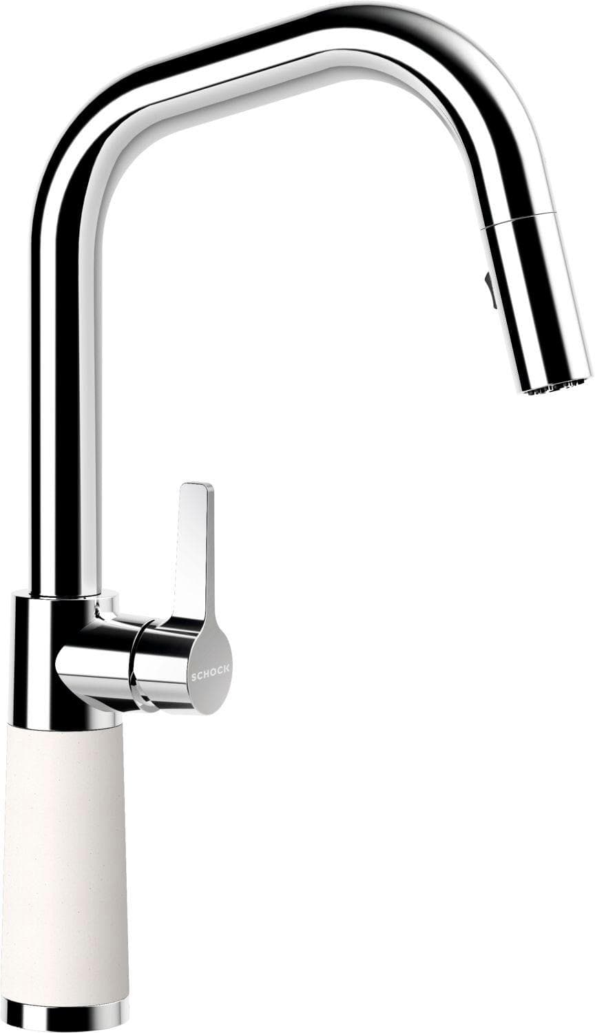 Küchenarmatur SCHOCK SC-530 SB Weiß Messing Ausziehbar