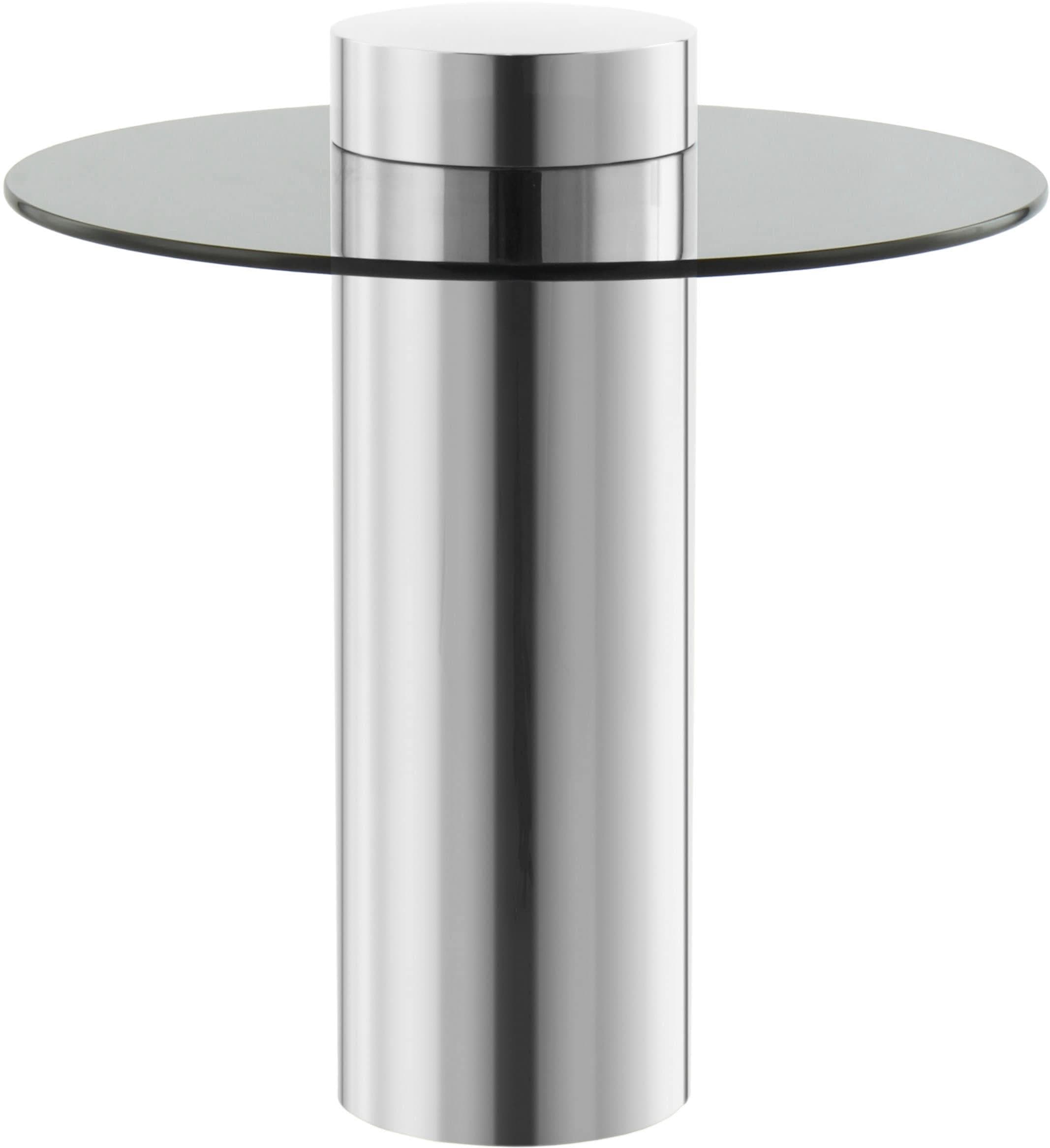 Kayoom Beistelltisch Ontario 125 Grau/Silber Edelstahl Glas