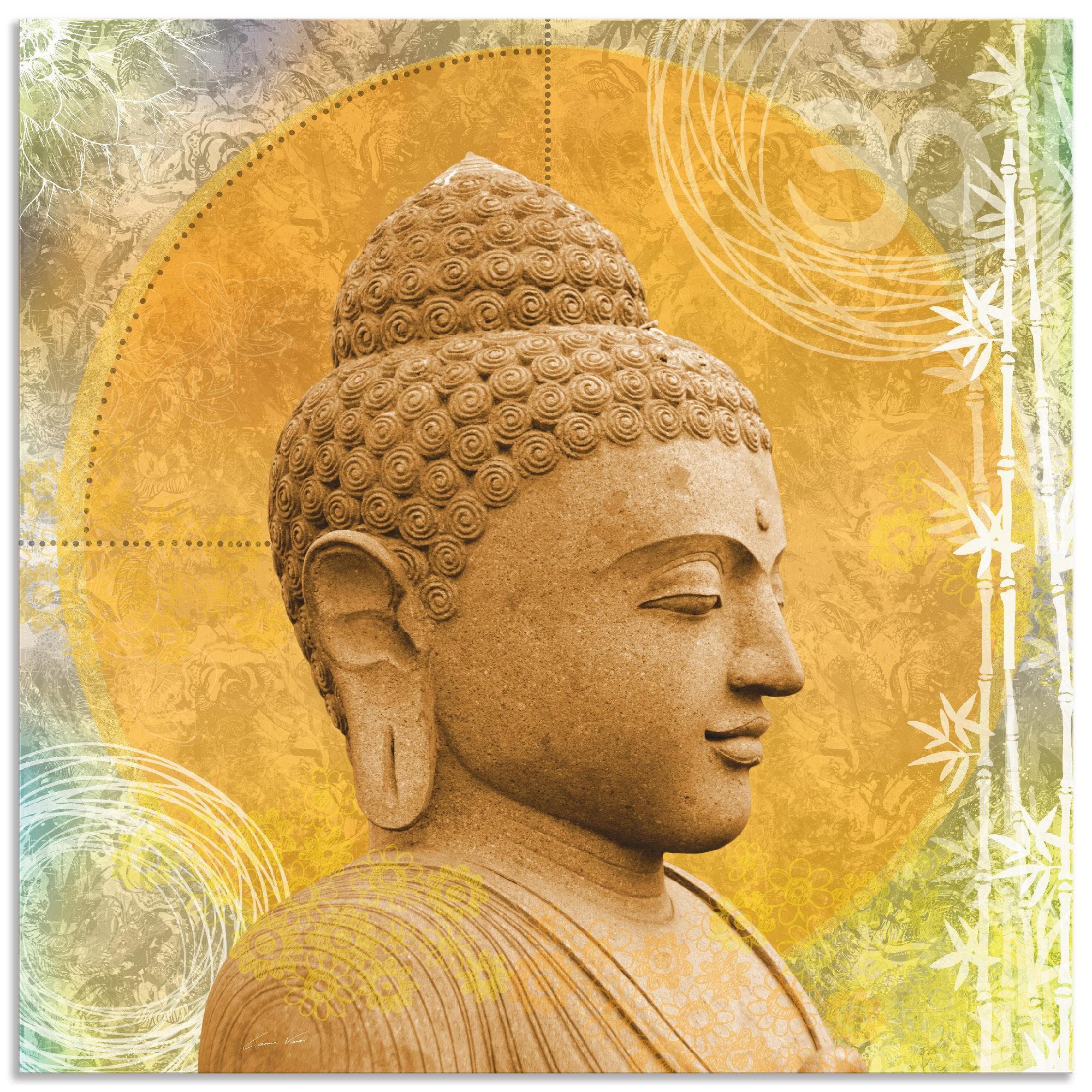 Artland Wandbild Buddha II Goldfarben 70x70 cm