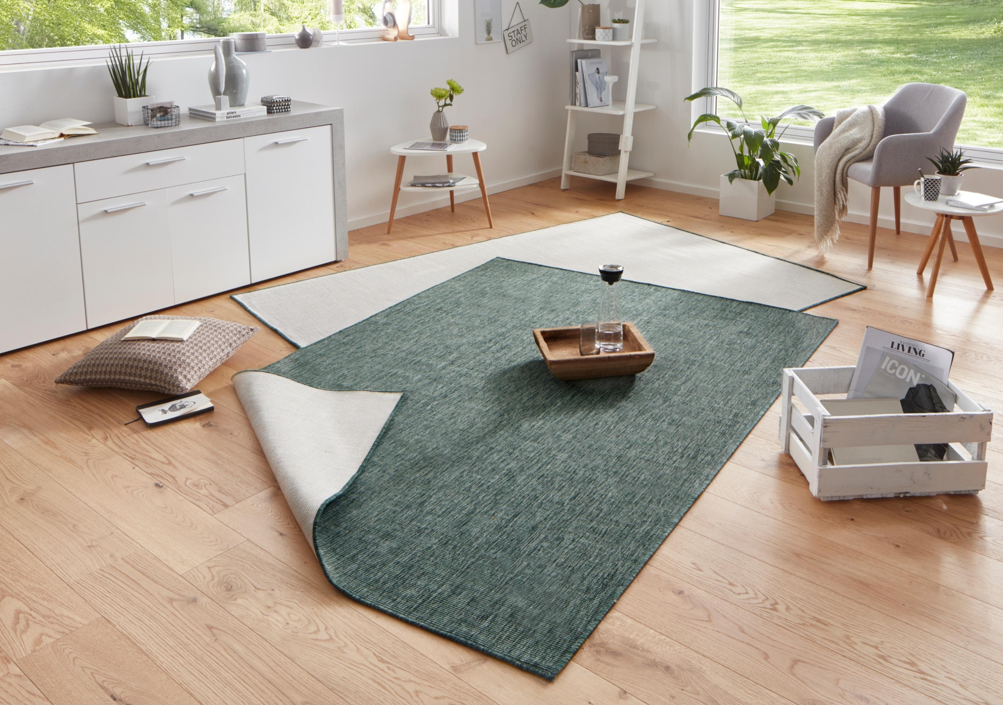 NORTHRUGS Miami Wendeteppich Grün Gemustert