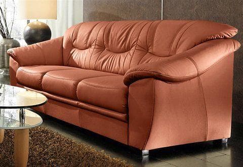 SIT & MORE 3-Sitzer Sofa Savona Terrakotta Kunstleder
