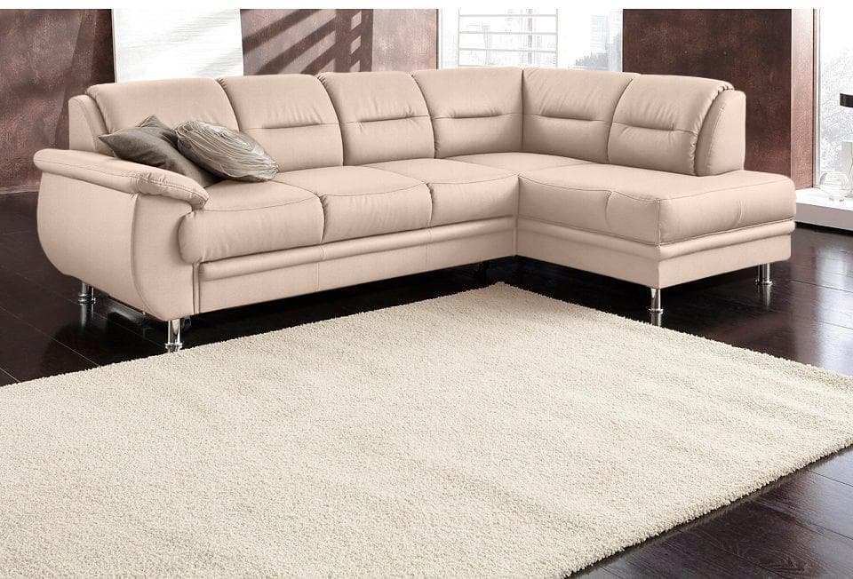 Sit & More Ecksofa Mailand L-Form Beige Luxus-Microfaser